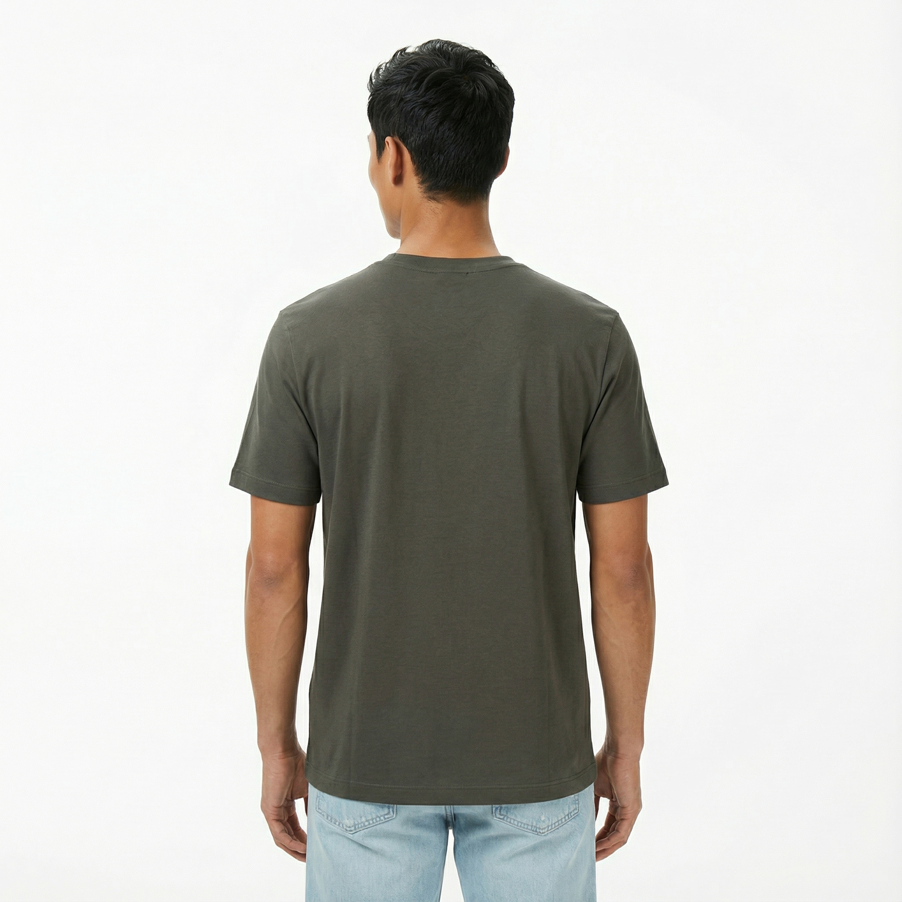 Calvin Klein Stretch Cotton Pique Nano Erkek Gri T-Shirt