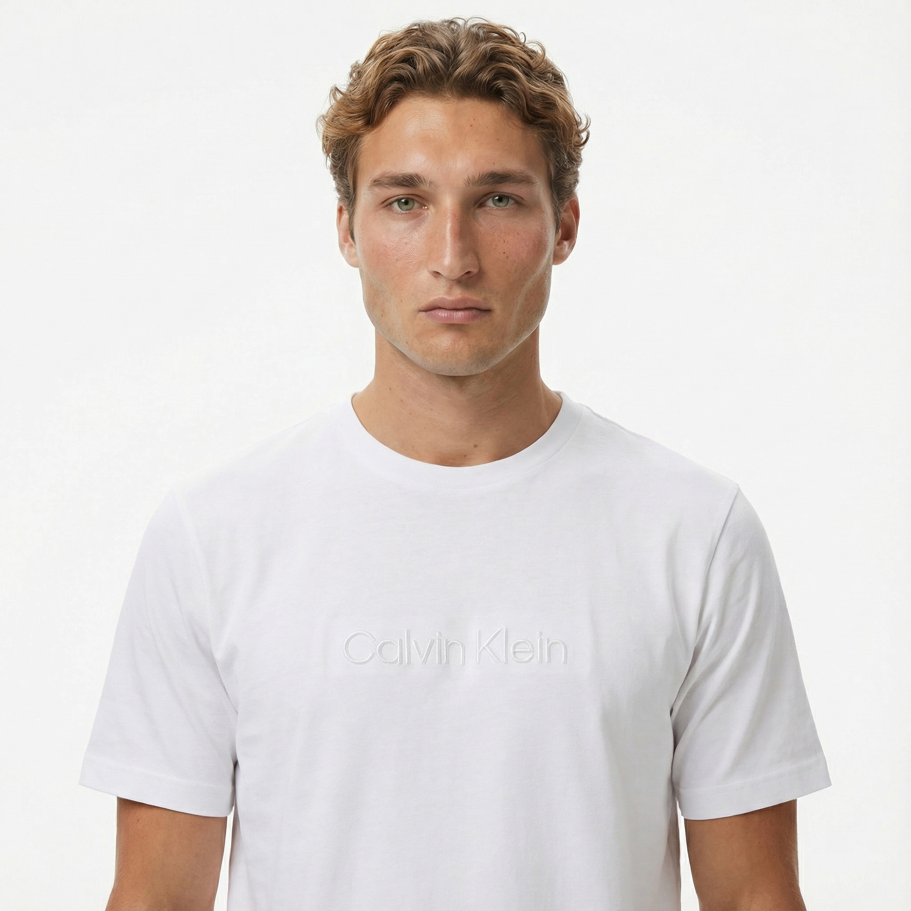 Calvin Klein Fashion Logo Erkek Beyaz T-Shirt