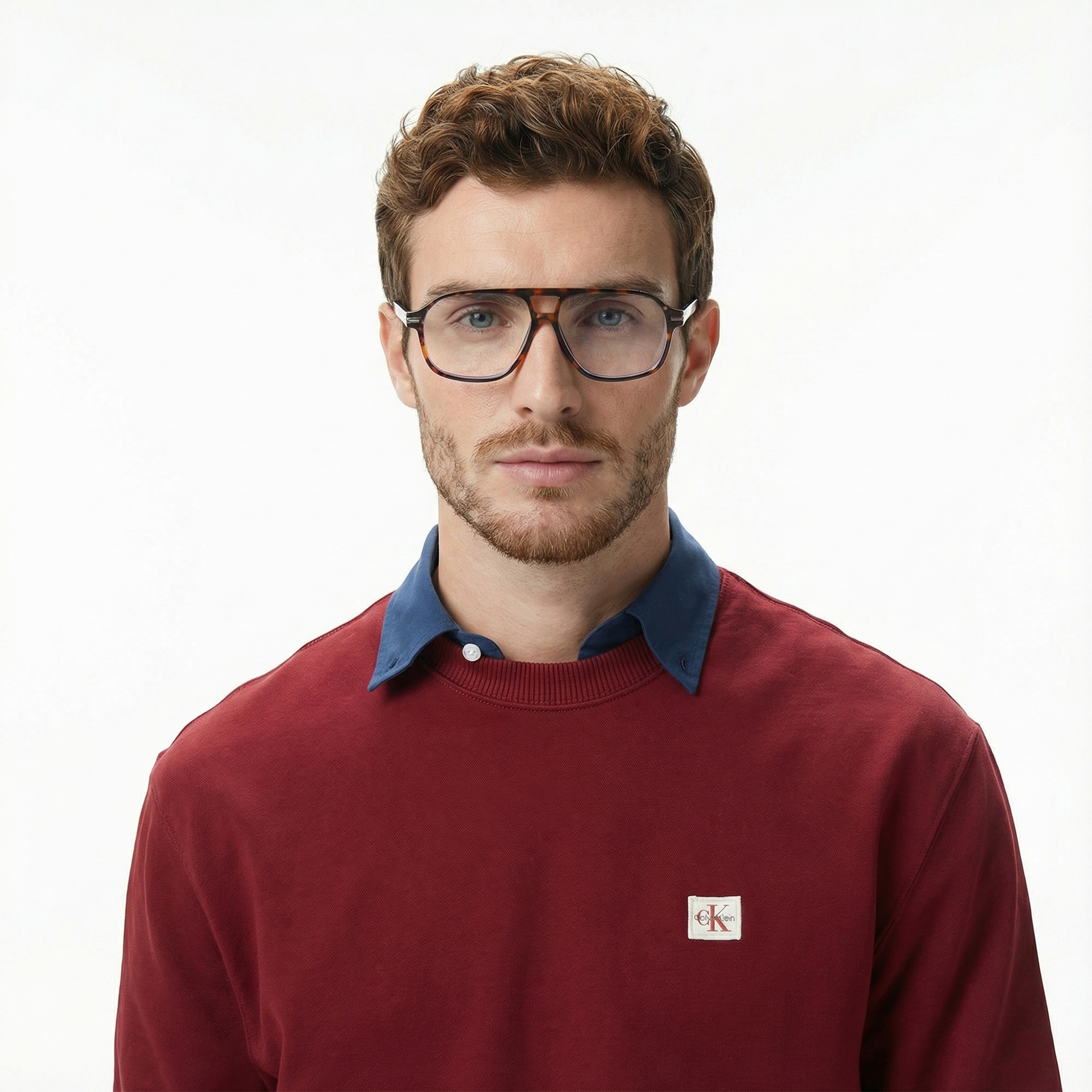 Calvin Klein Terry Badge Erkek Kırmızı Sweatshirt
