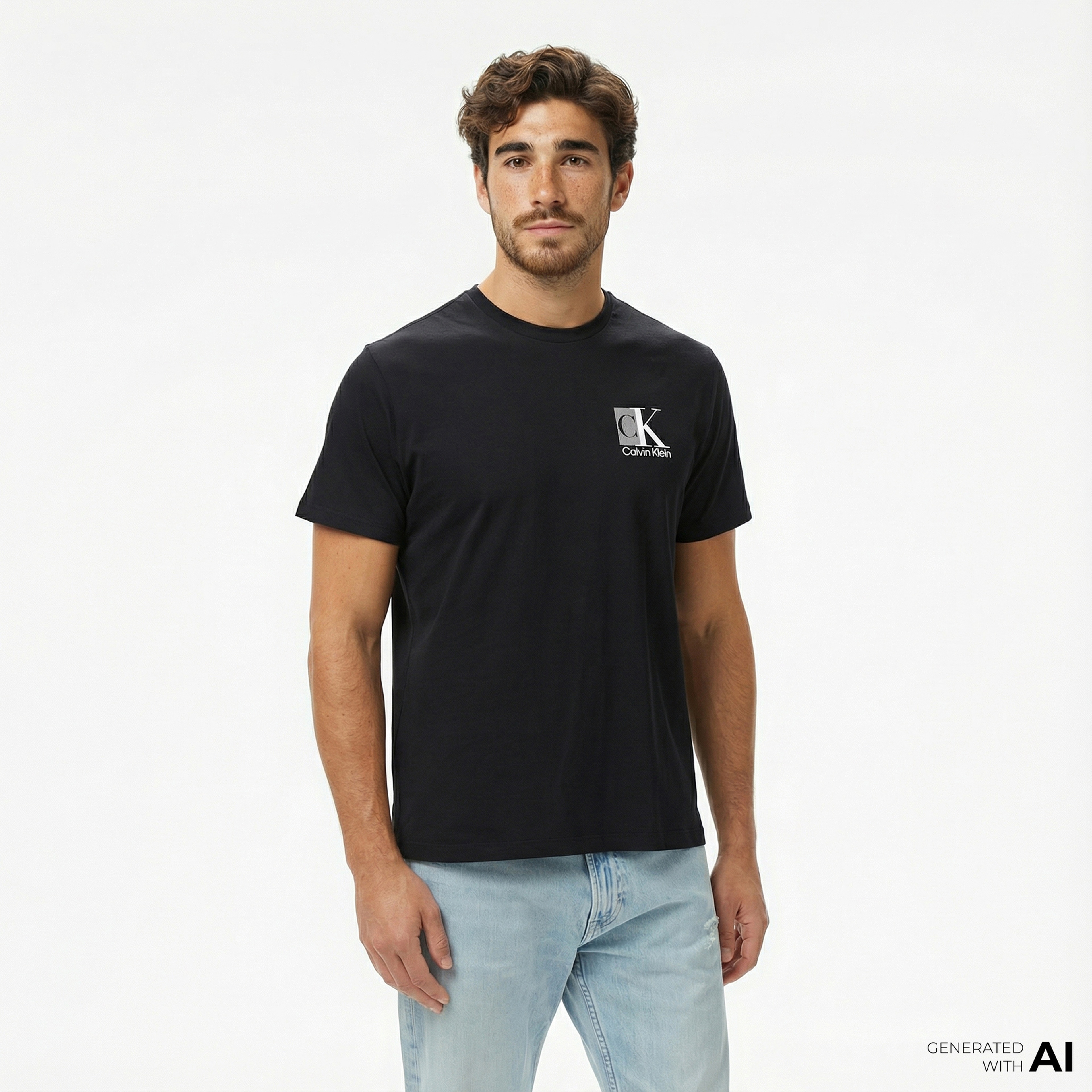 Calvin Klein Abstract Graphic Erkek Siyah T-Shirt