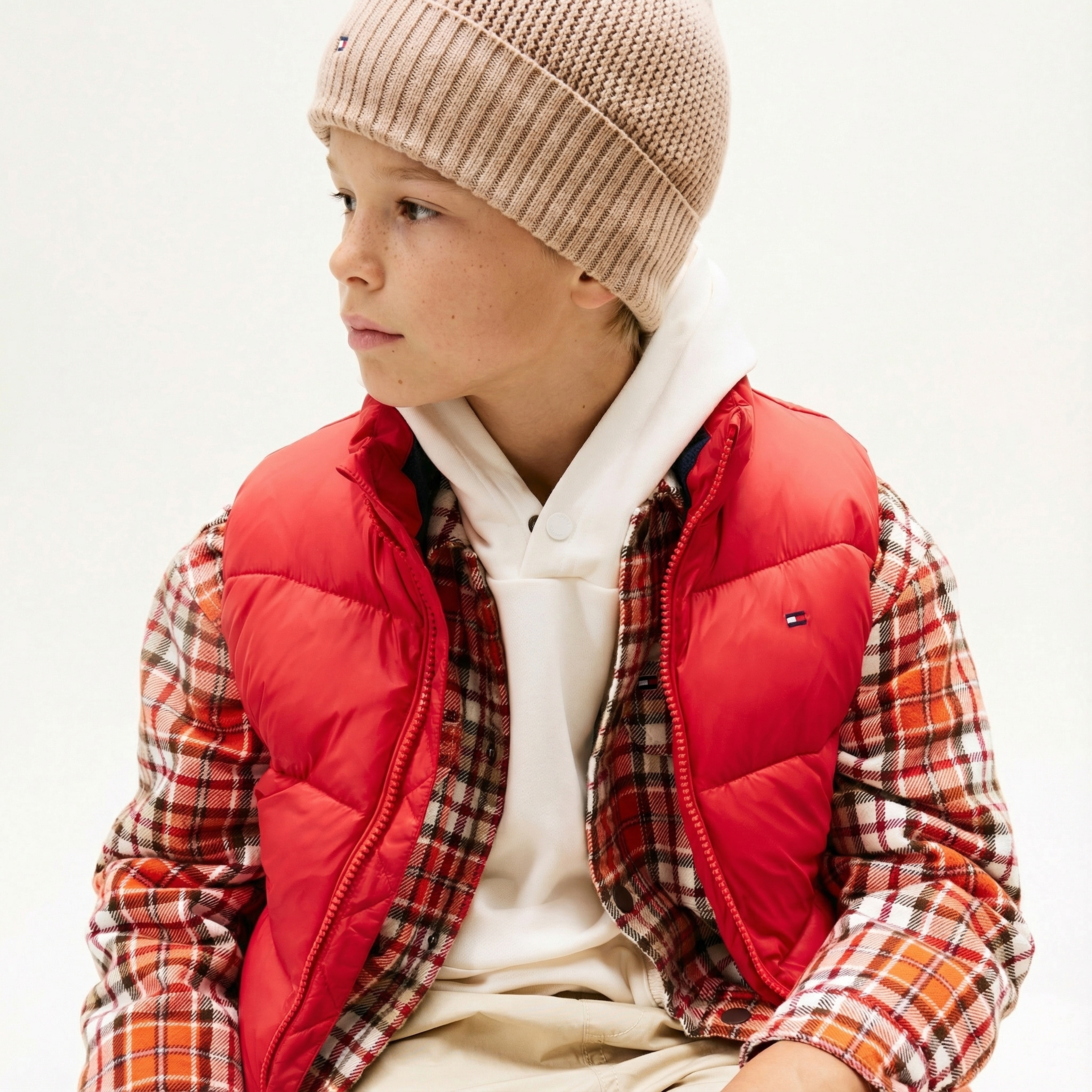 Tommy Hilfiger Essential Padded Çocuk Kırmızı Puffer Yelek
