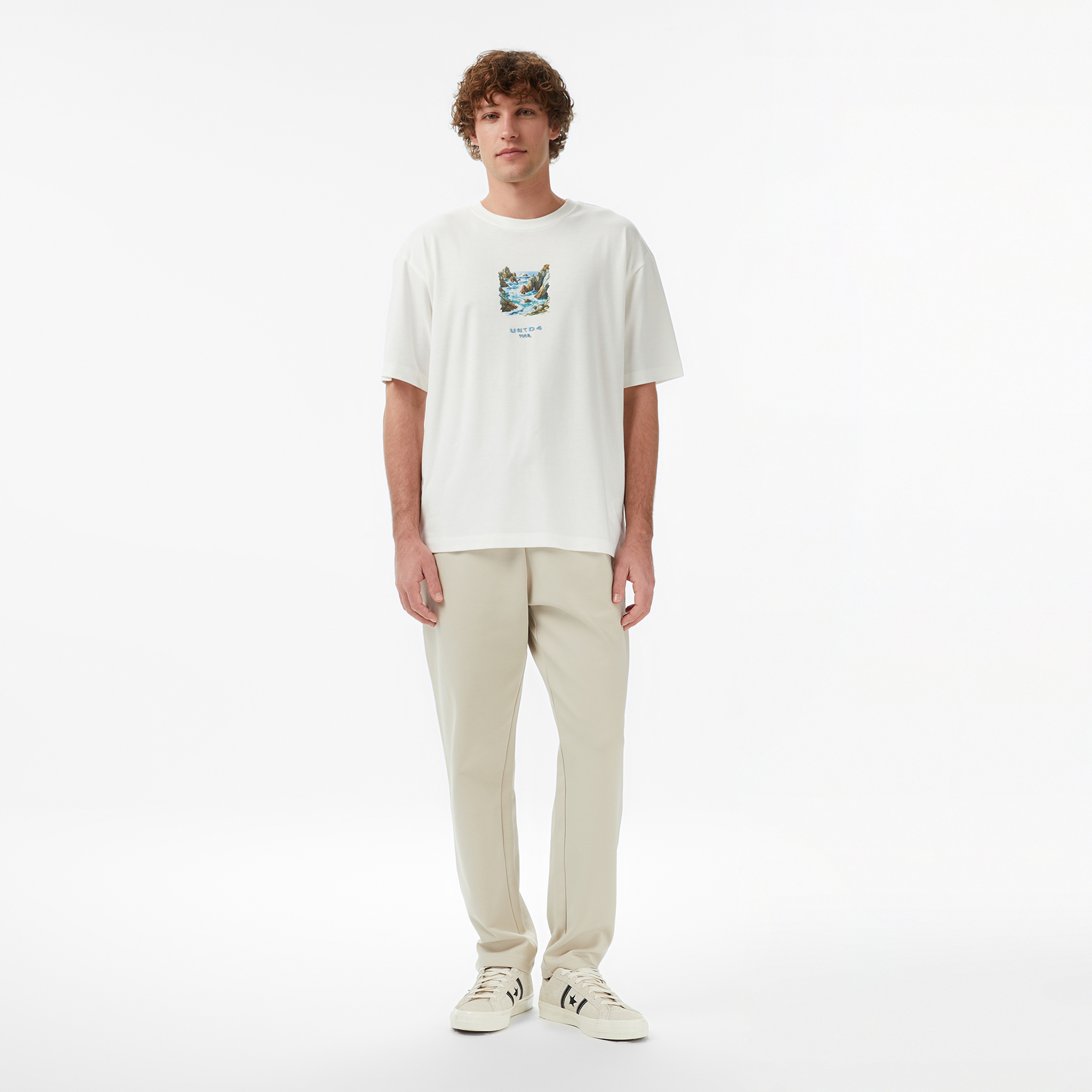 UNITED4 Regular Fit Erkek Bej T-Shirt