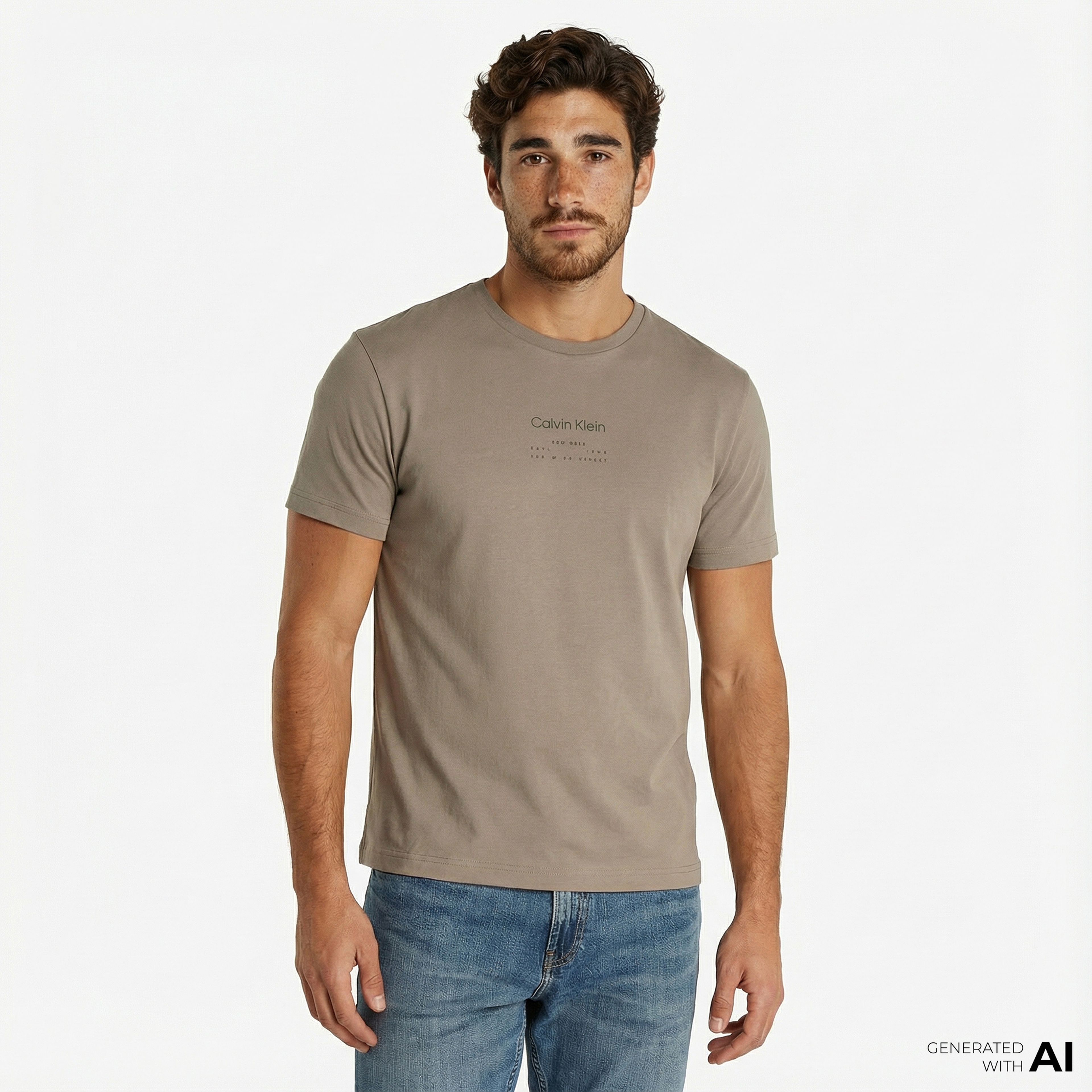 Calvin Klein Erkek Gri T-Shirt