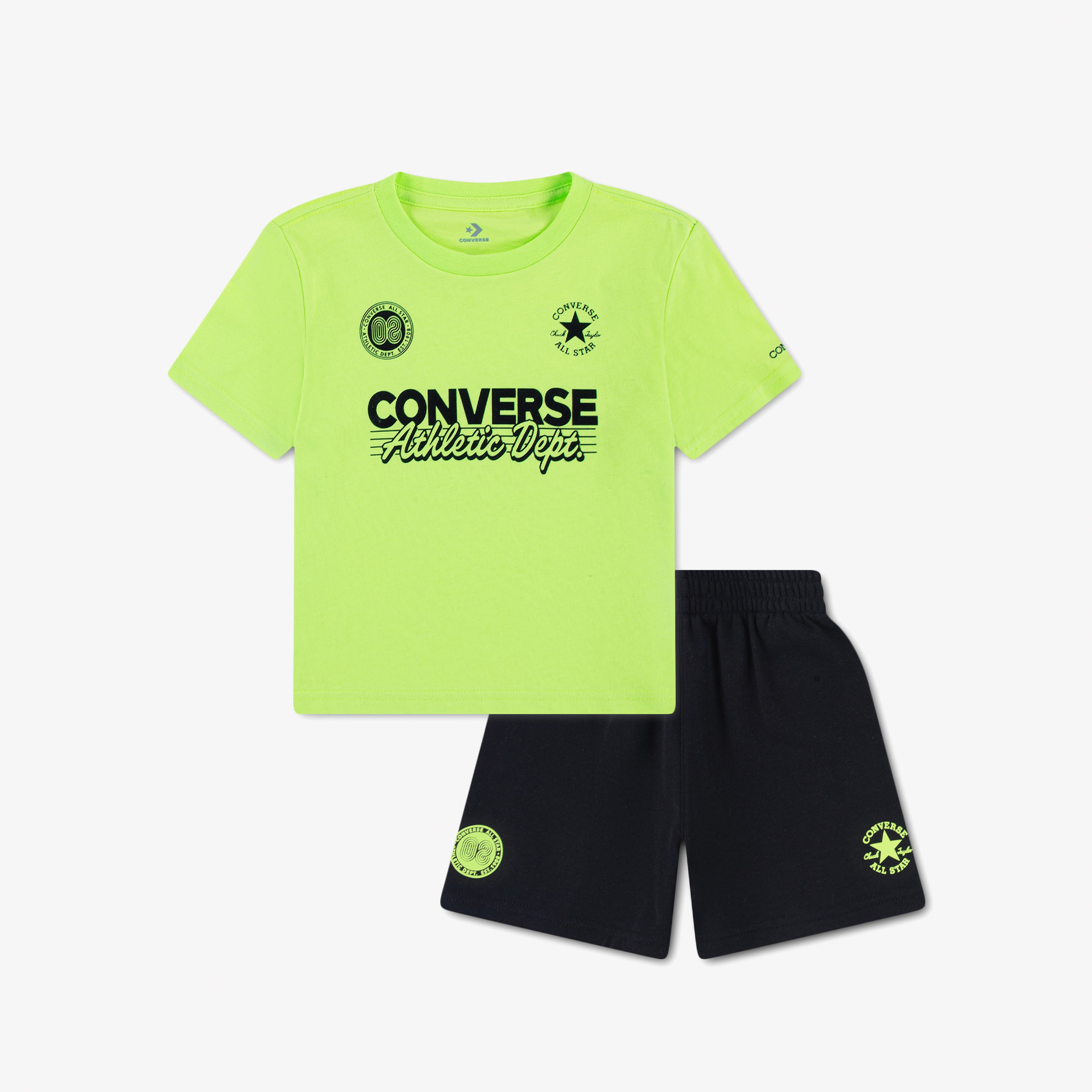 Converse Multi Hit Graphic Çocuk Yeşil T-Shirt Şort Takım