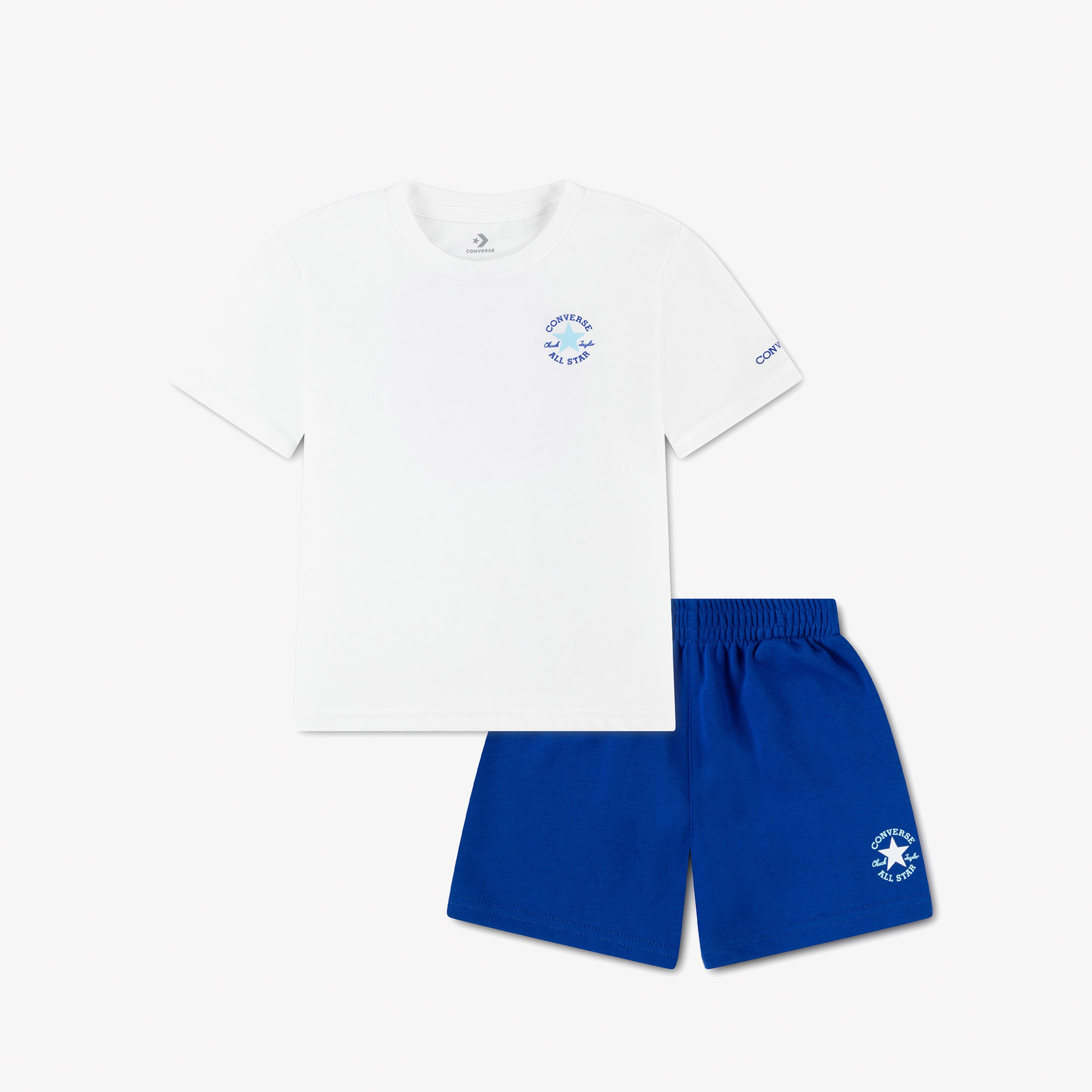 Converse Conjunto Essential Çocuk Beyaz/Lacivert T-Shirt Şort Takım