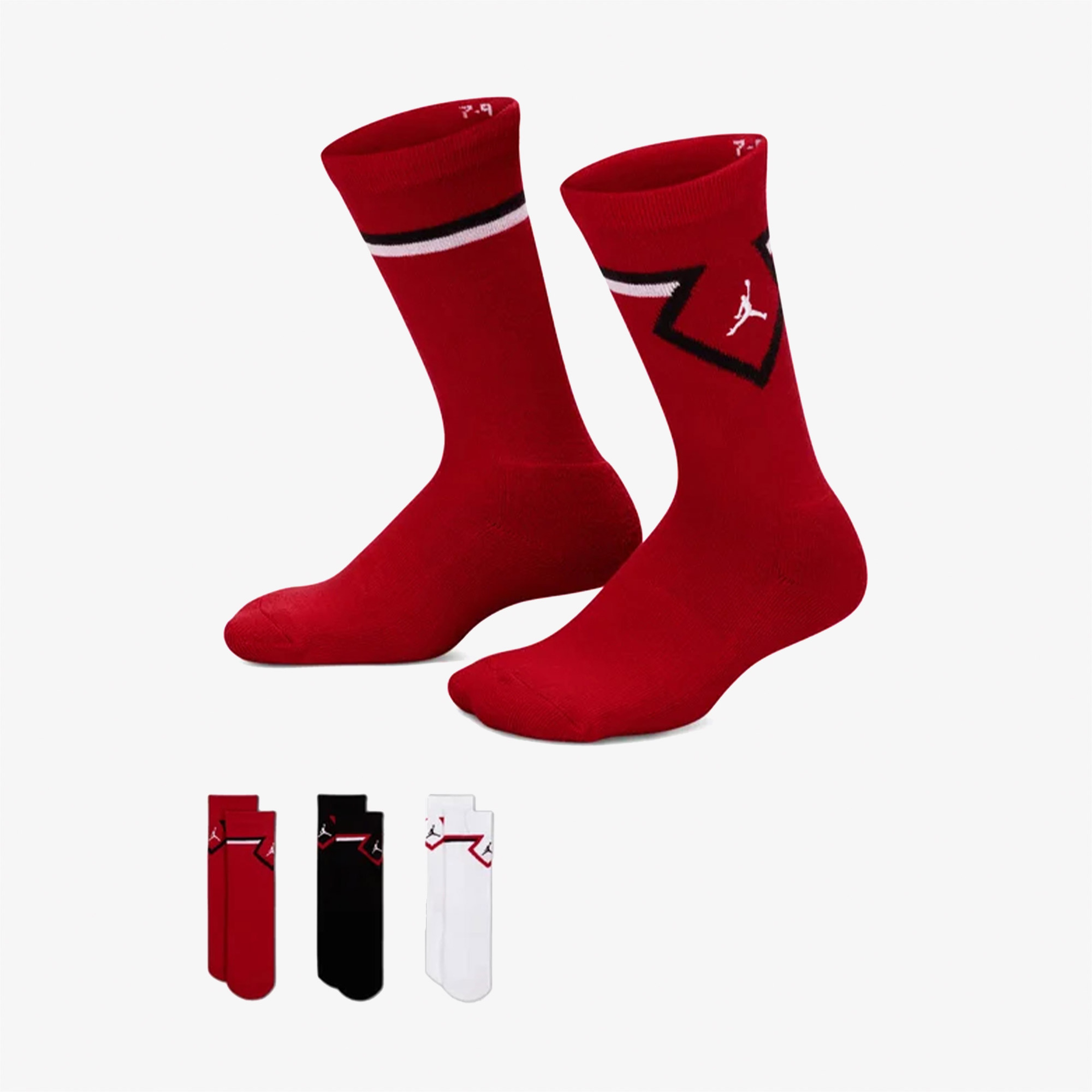 Jordan Diamond 3Pk Crew Çocuk Renkli Çorap