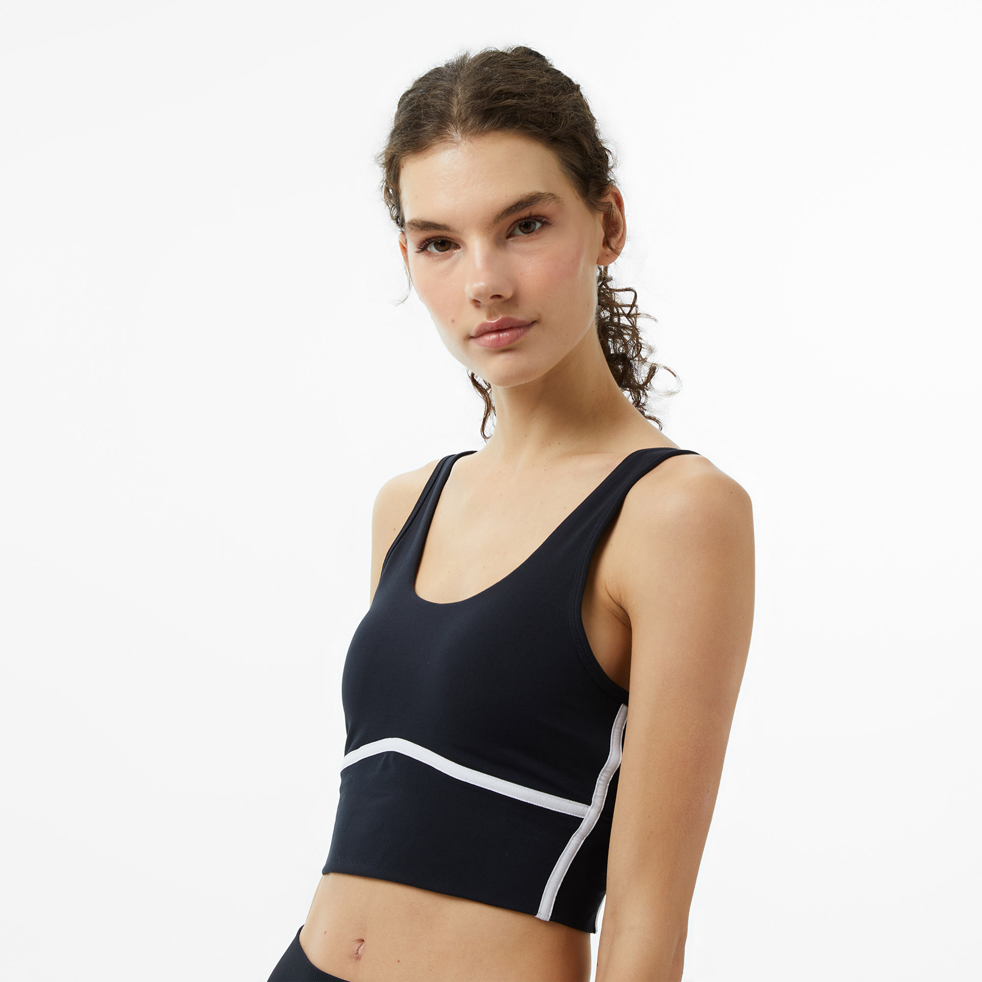 Under Armour Meridian Piped Crop Kadın Siyah Koşu Atlet