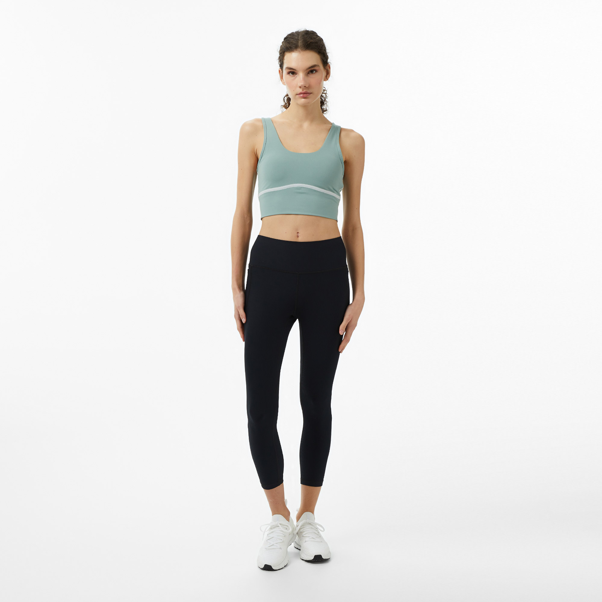 Under Armour Meridian Piped Crop Kadın Yeşil Koşu Atlet