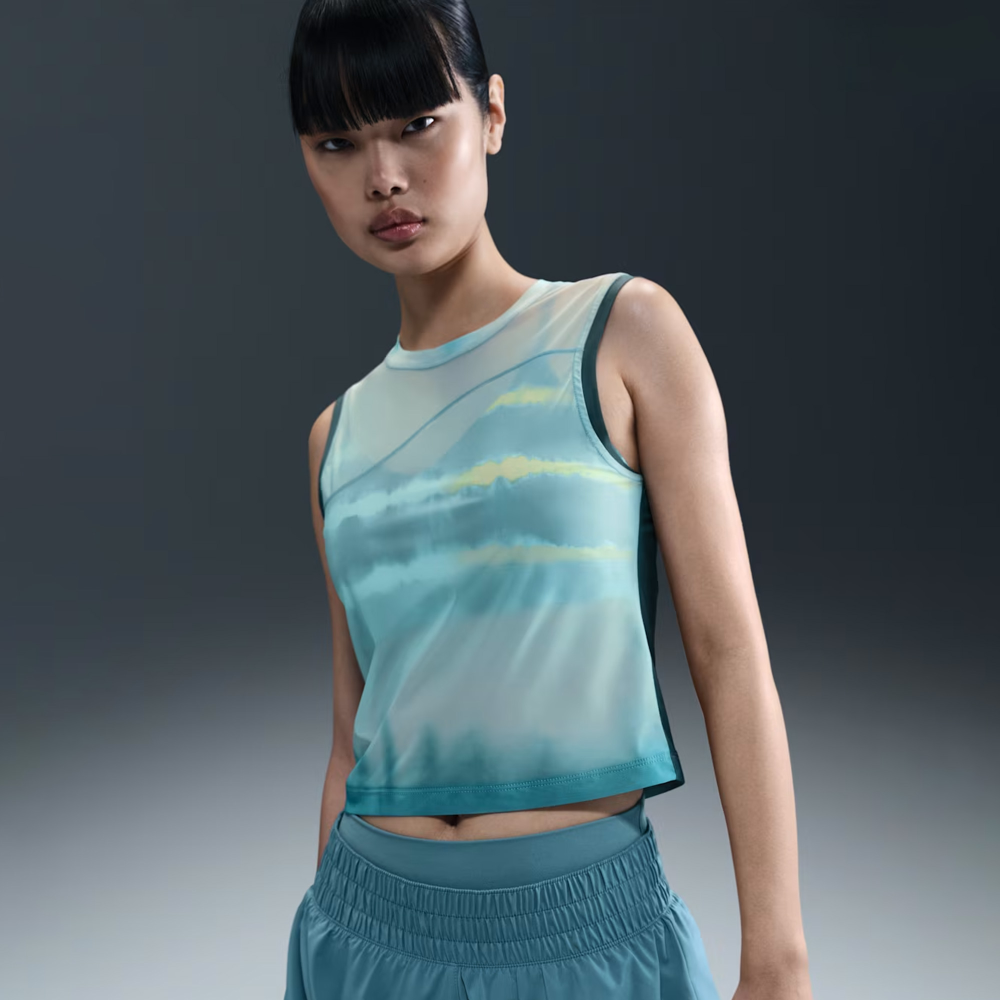 Nike Dri-Fit Nbnw Tank Aop Kadın Mavi Atlet