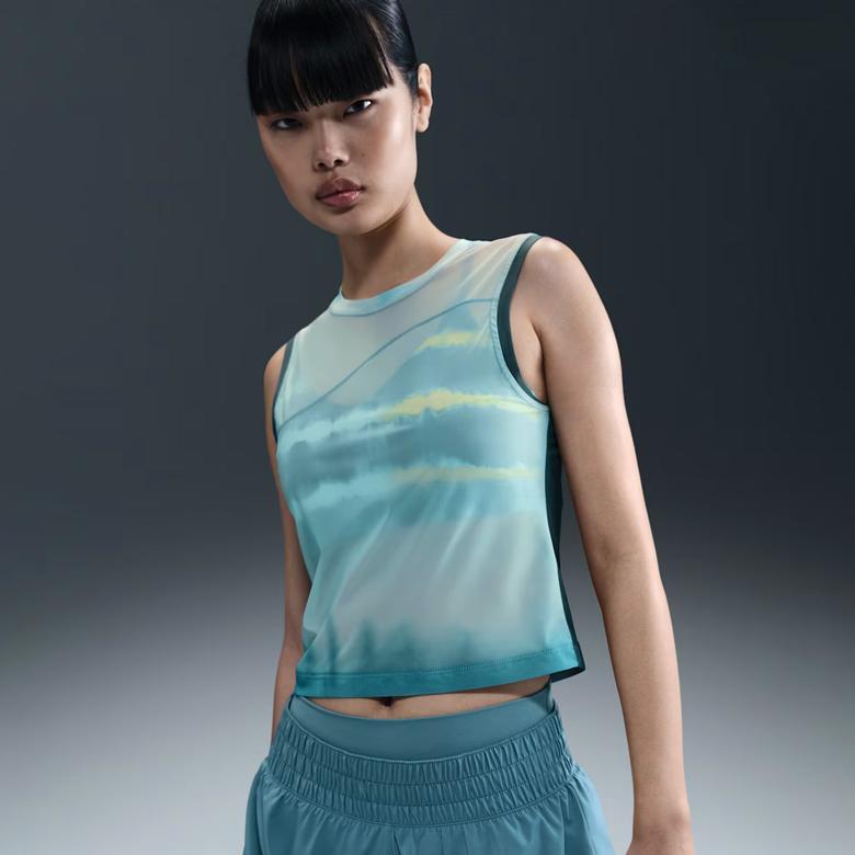 Nike Dri-Fit Nbnw Tank Aop Kadın Mavi Atlet