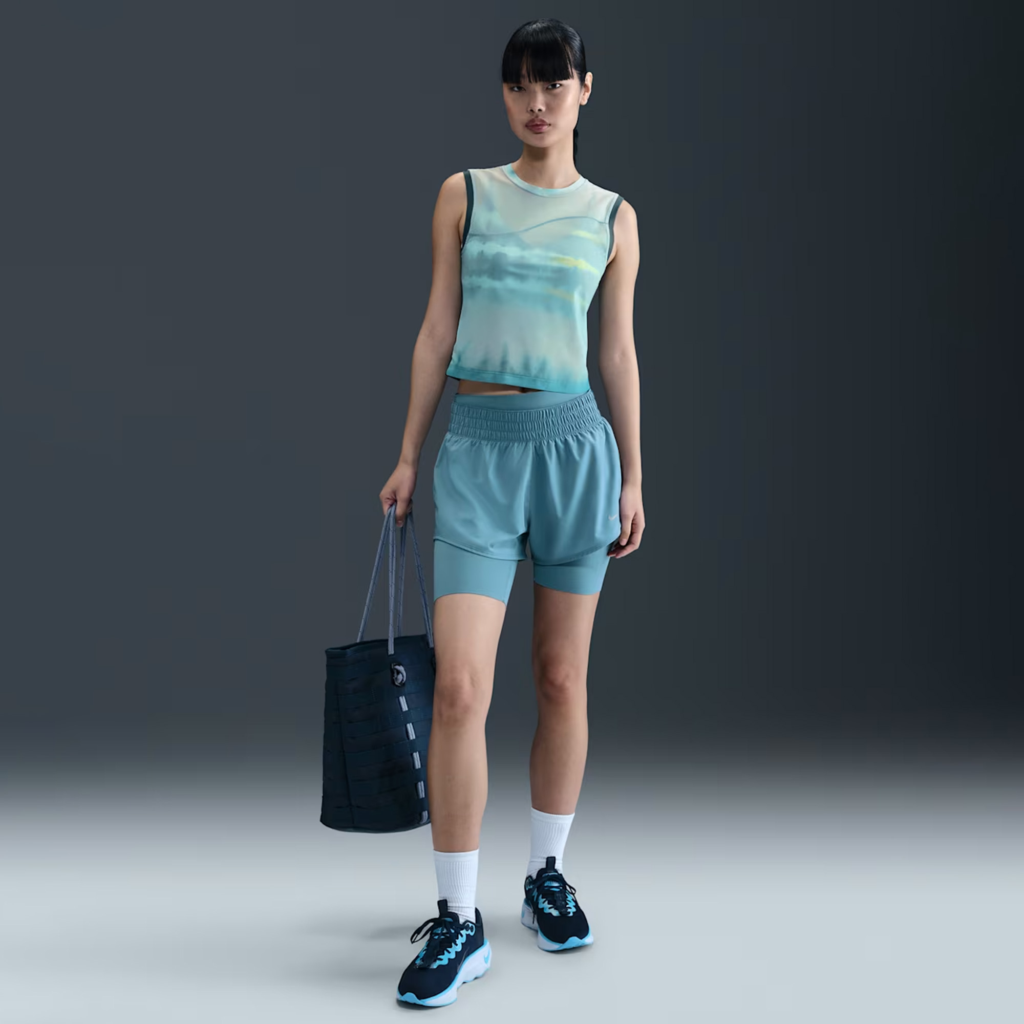 Nike Dri-Fit Nbnw Tank Aop Kadın Mavi Atlet