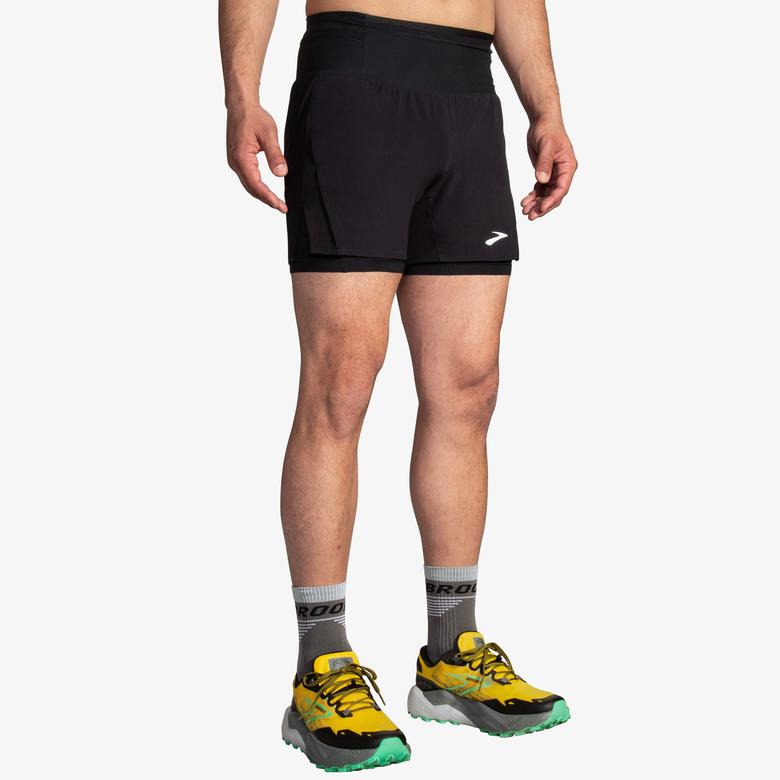 Brooks High Point 5 2-İn-1 2.0 Erkek Siyah Şort