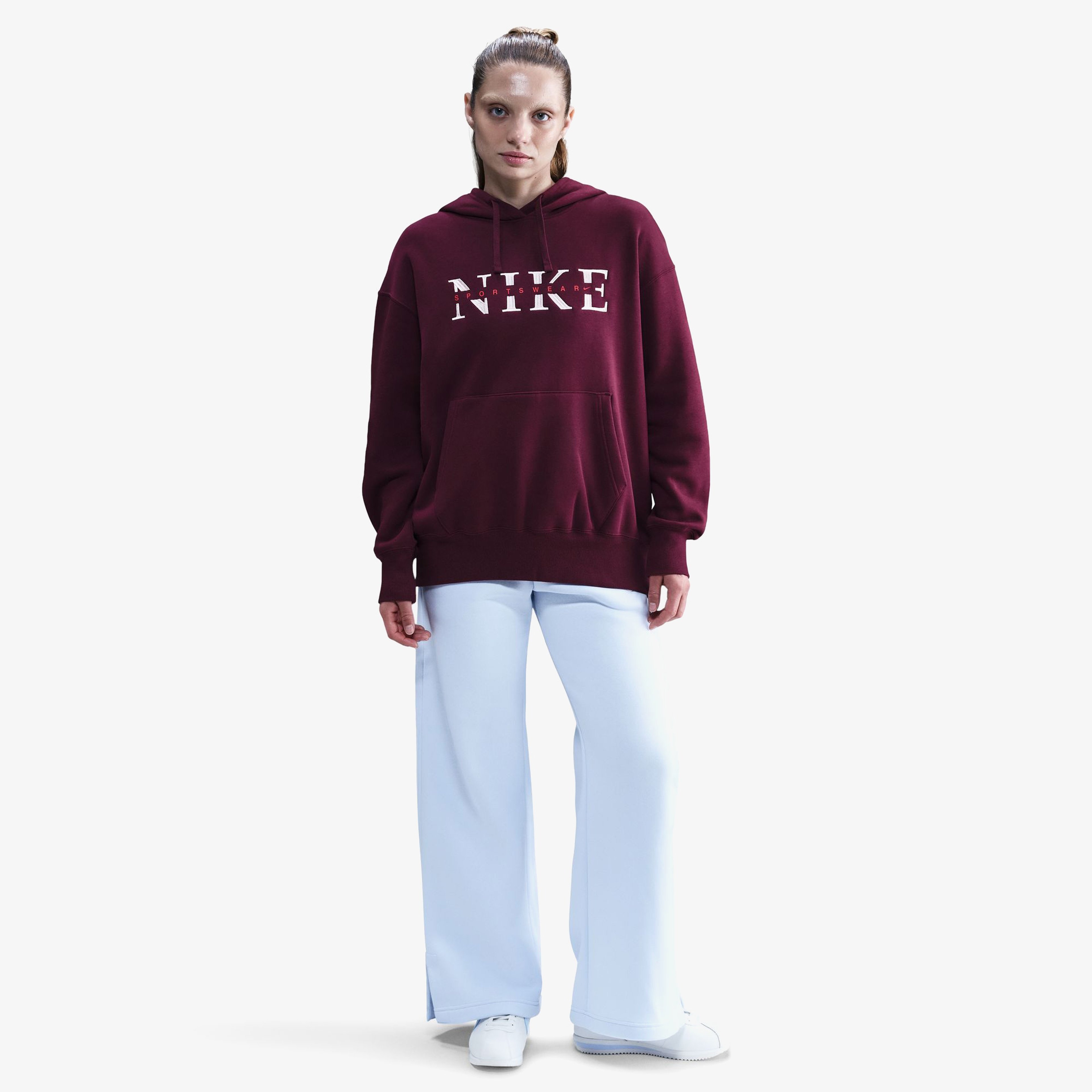 Nike Sportswear Phoenix Fleece Kadın Bordo Sweatshirt