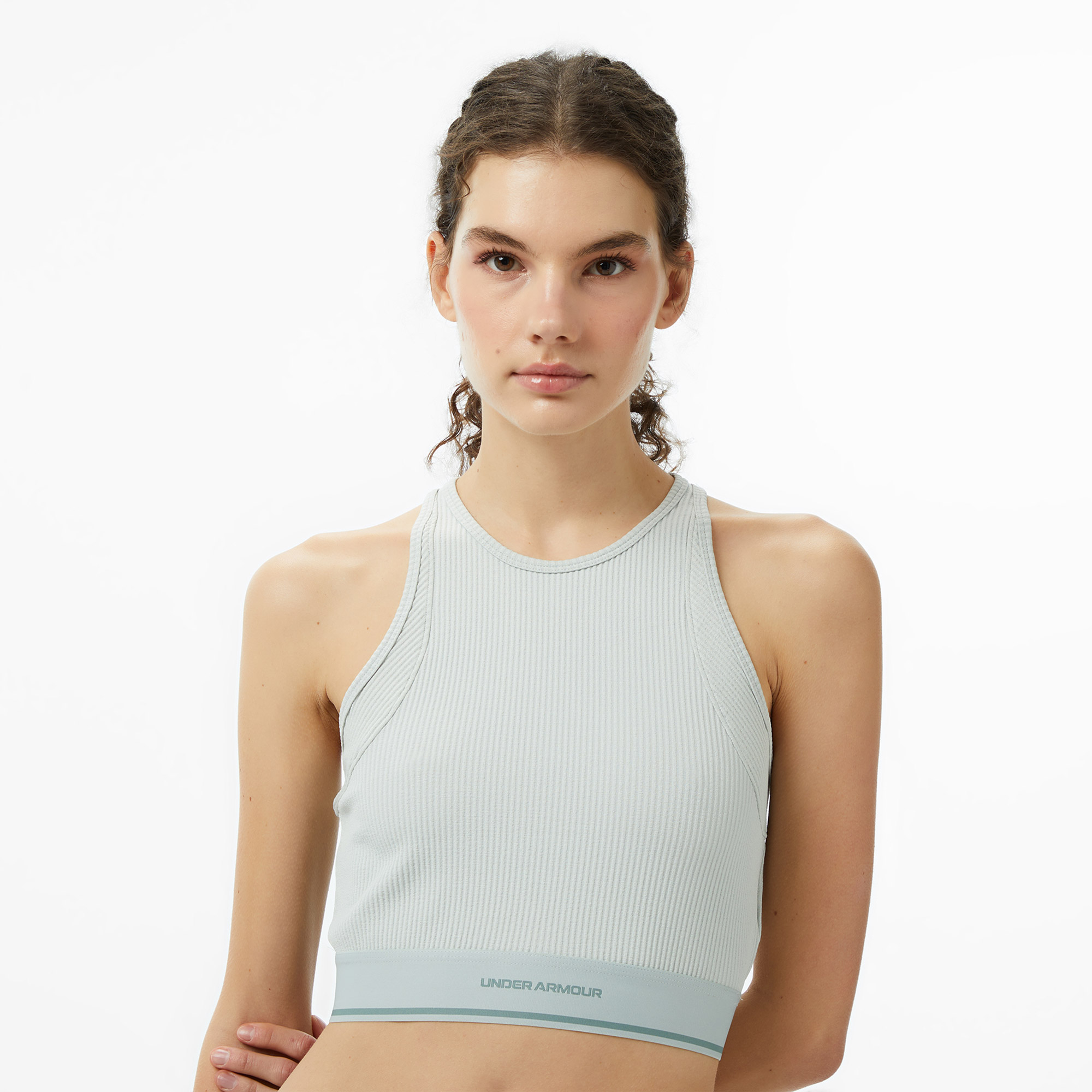 Under Armour Meridian Rib Antrenman Branded Kadın Yeşil Koşu Atlet