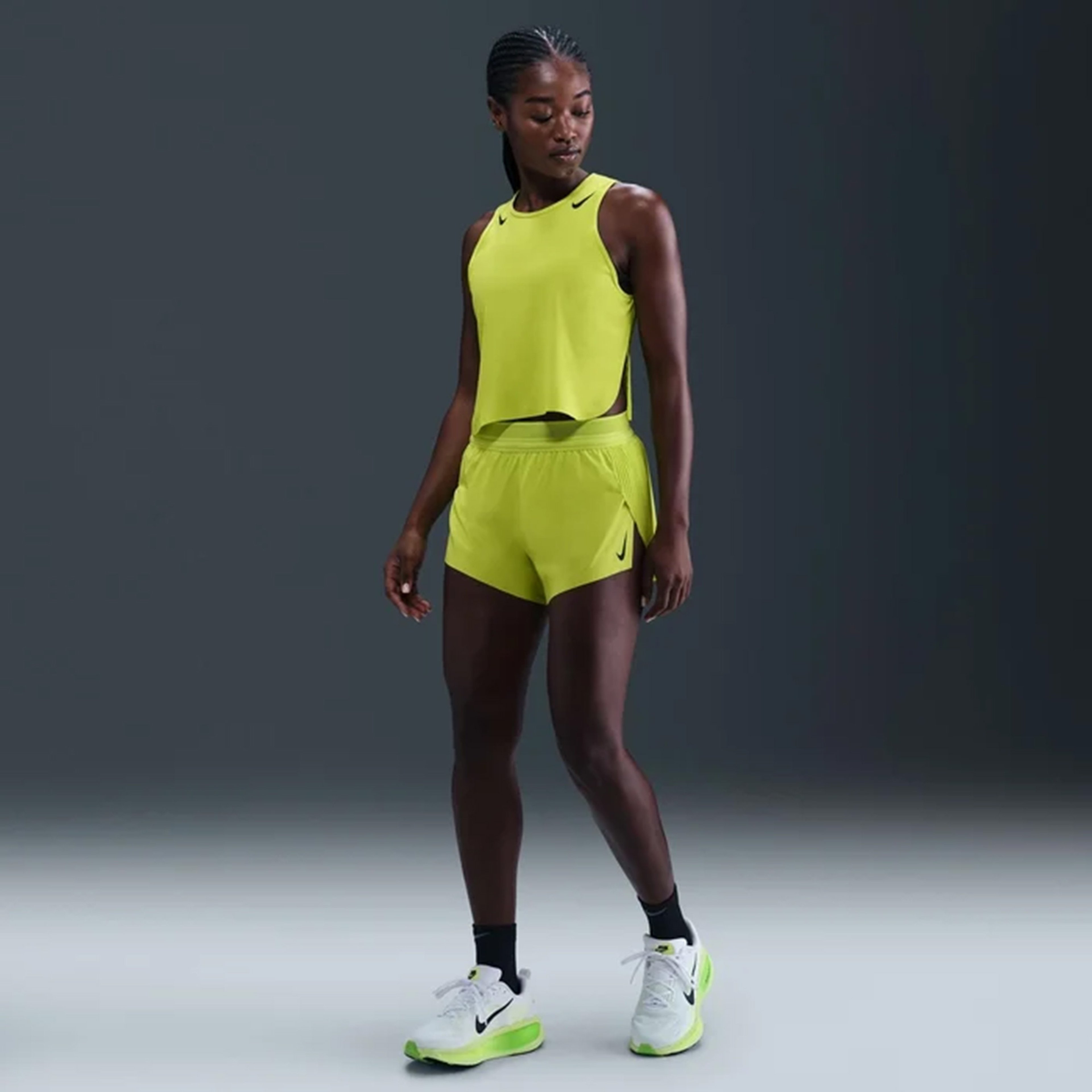 Nike Arswft Dfadv Crop Tank Kadın Yeşil T-Shirt