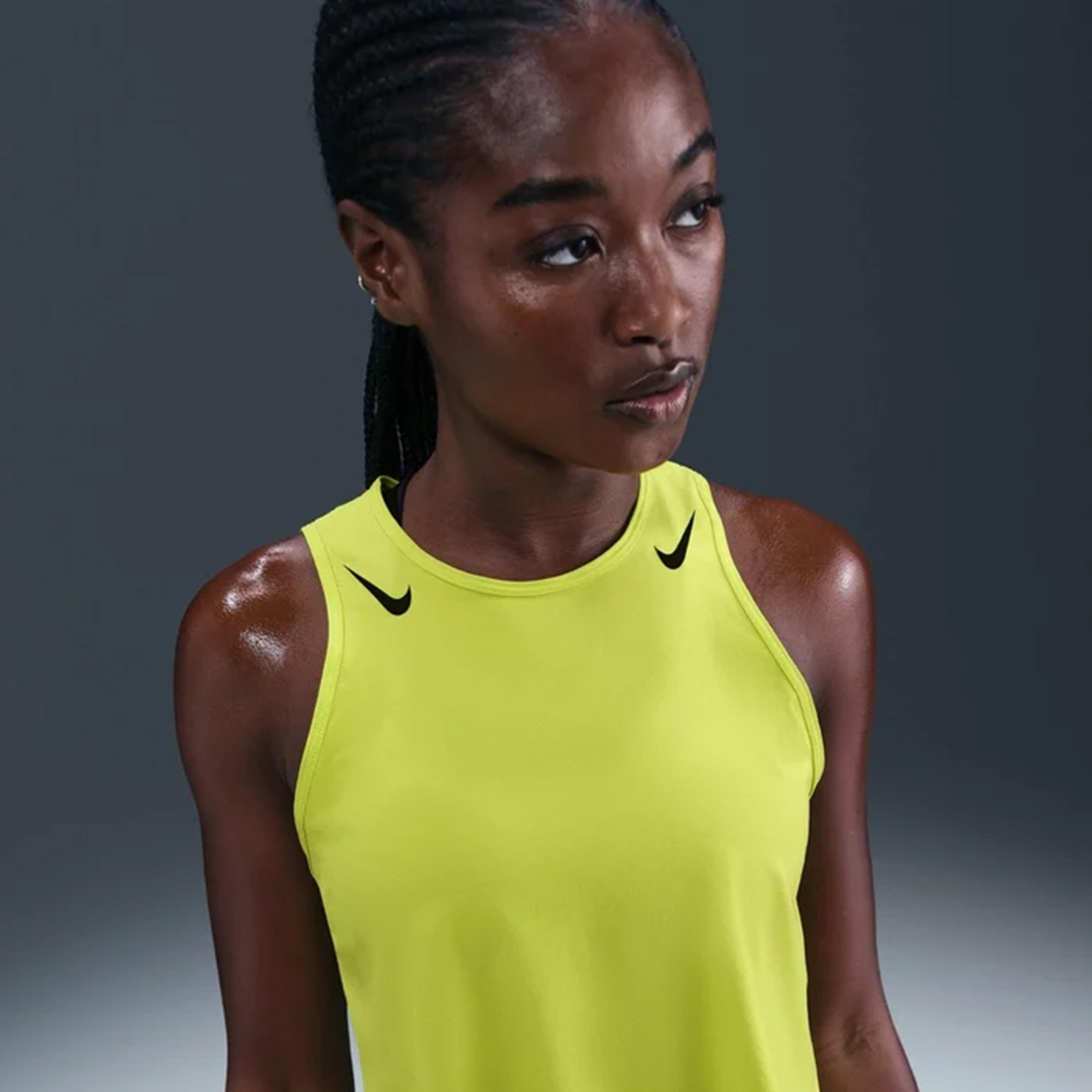 Nike Arswft Dfadv Crop Tank Kadın Yeşil T-Shirt