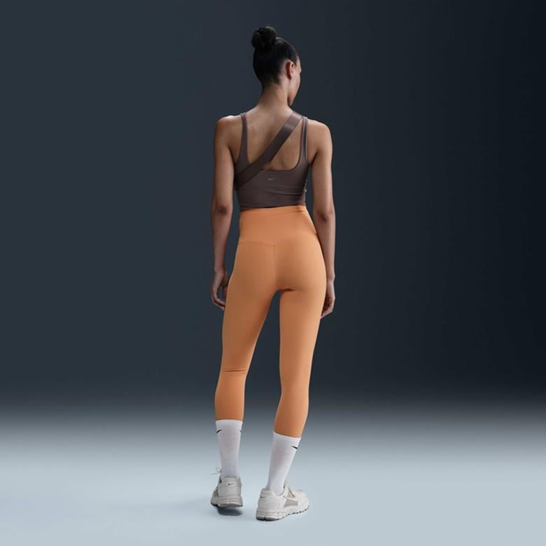 Nike Dri-Fit Zenvy Hr 7/8 Rib Tght Kadın Turuncu Tayt