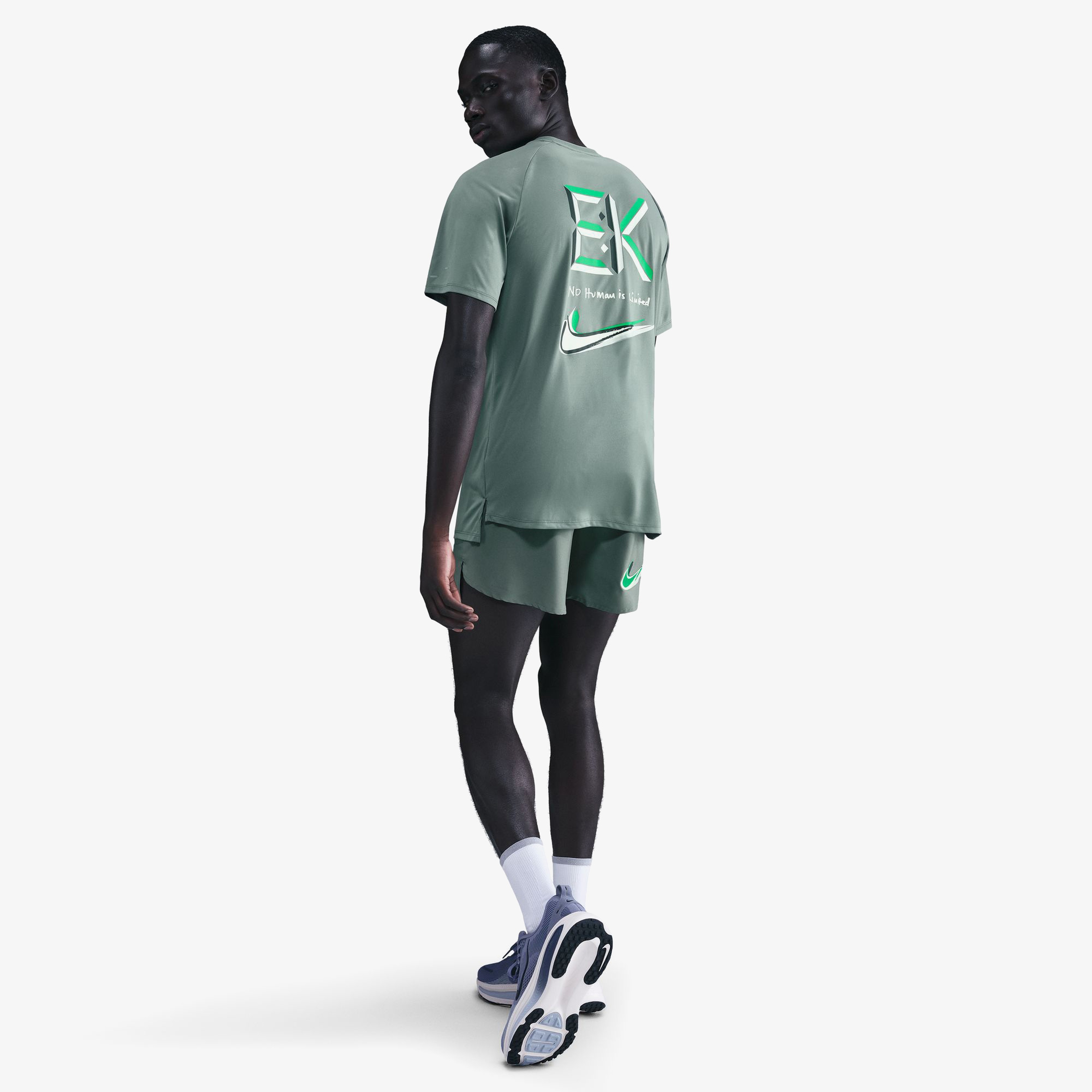Nike Stride Eliud Kipchoge Erkek Yeşil Koşu T-Shirt