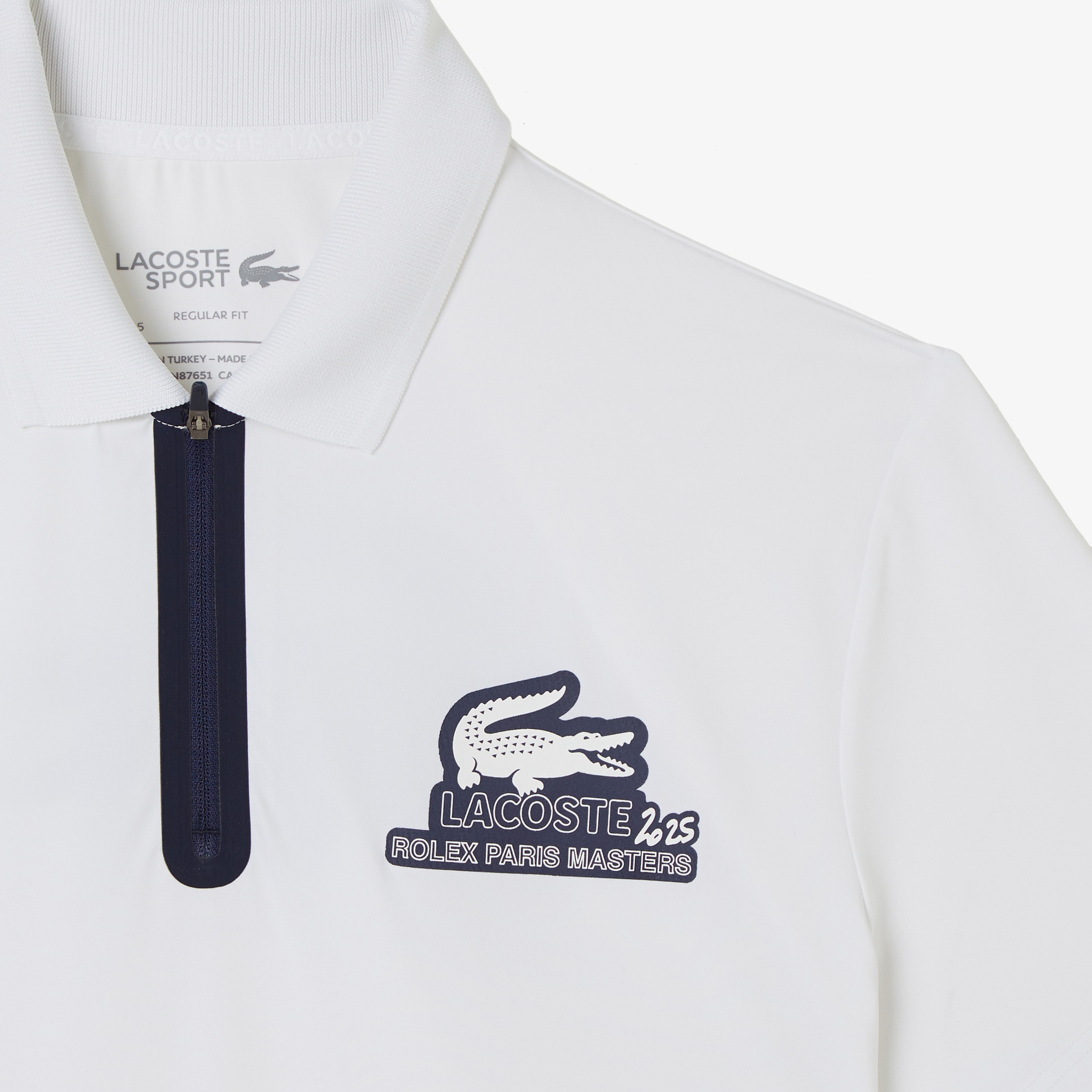 Rolex Paris Masters Erkek Regular Fit Baskılı Beyaz Polo