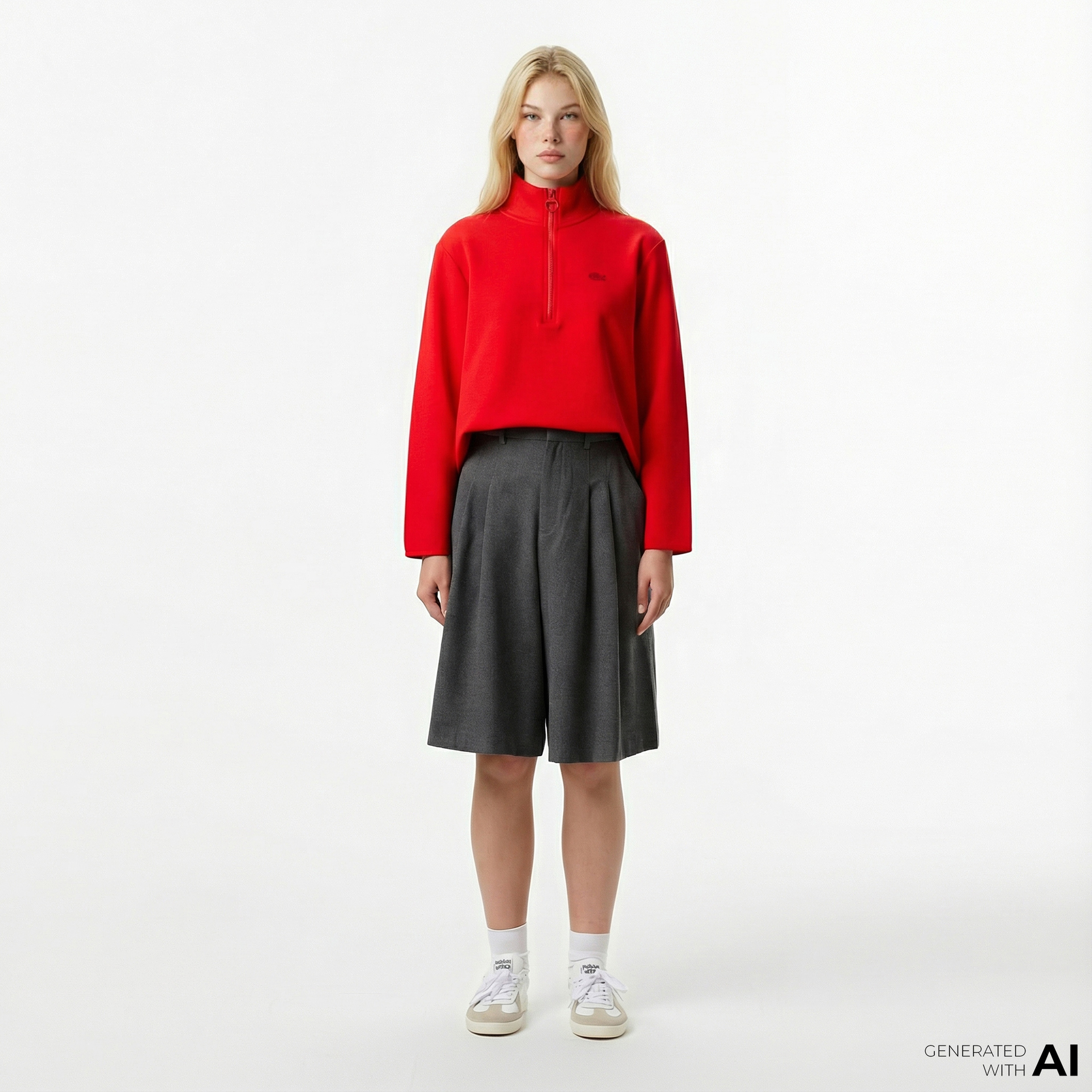 Kadın Gri Bermuda Şort