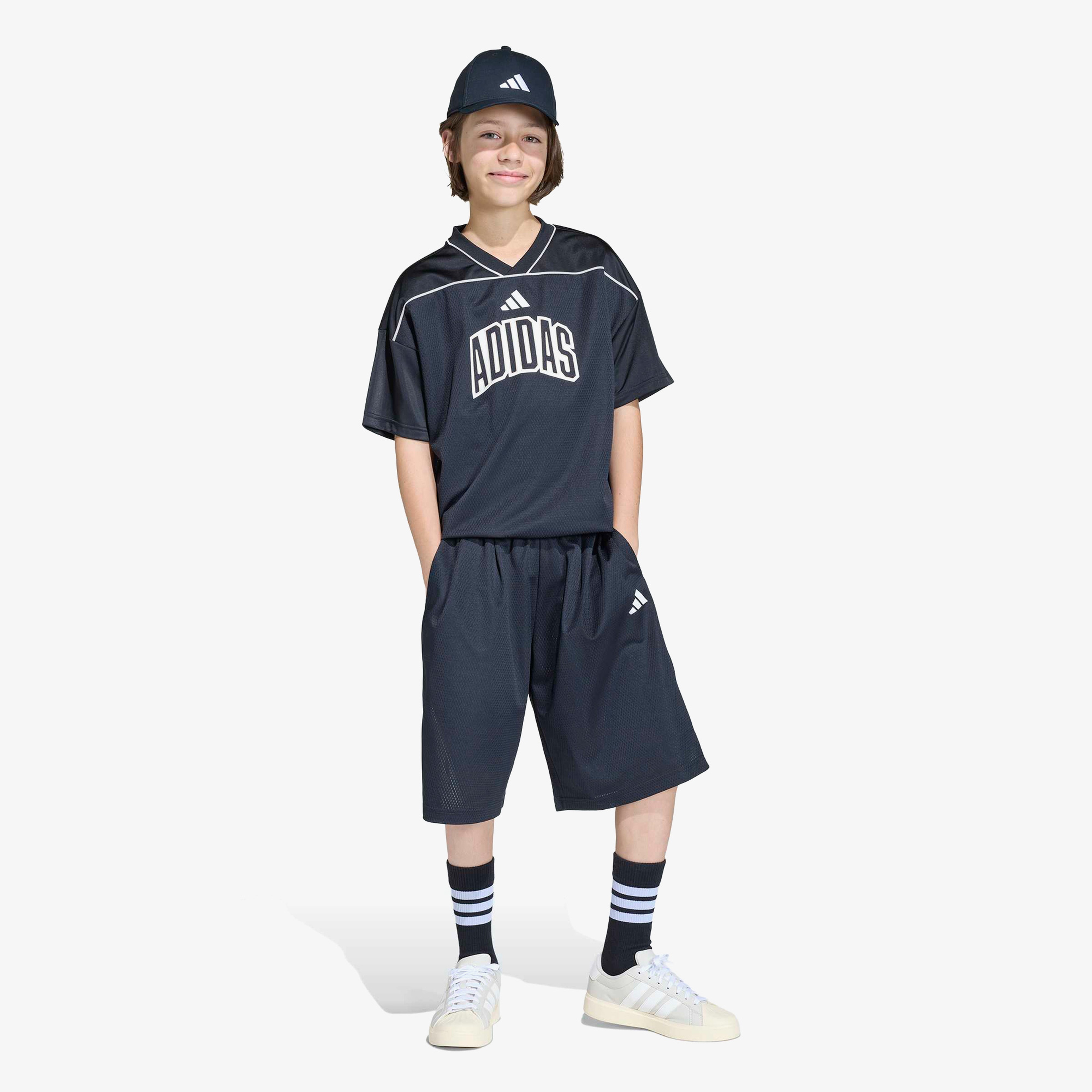 adidas Stadium File Basketball Çocuk Siyah T-Shirt