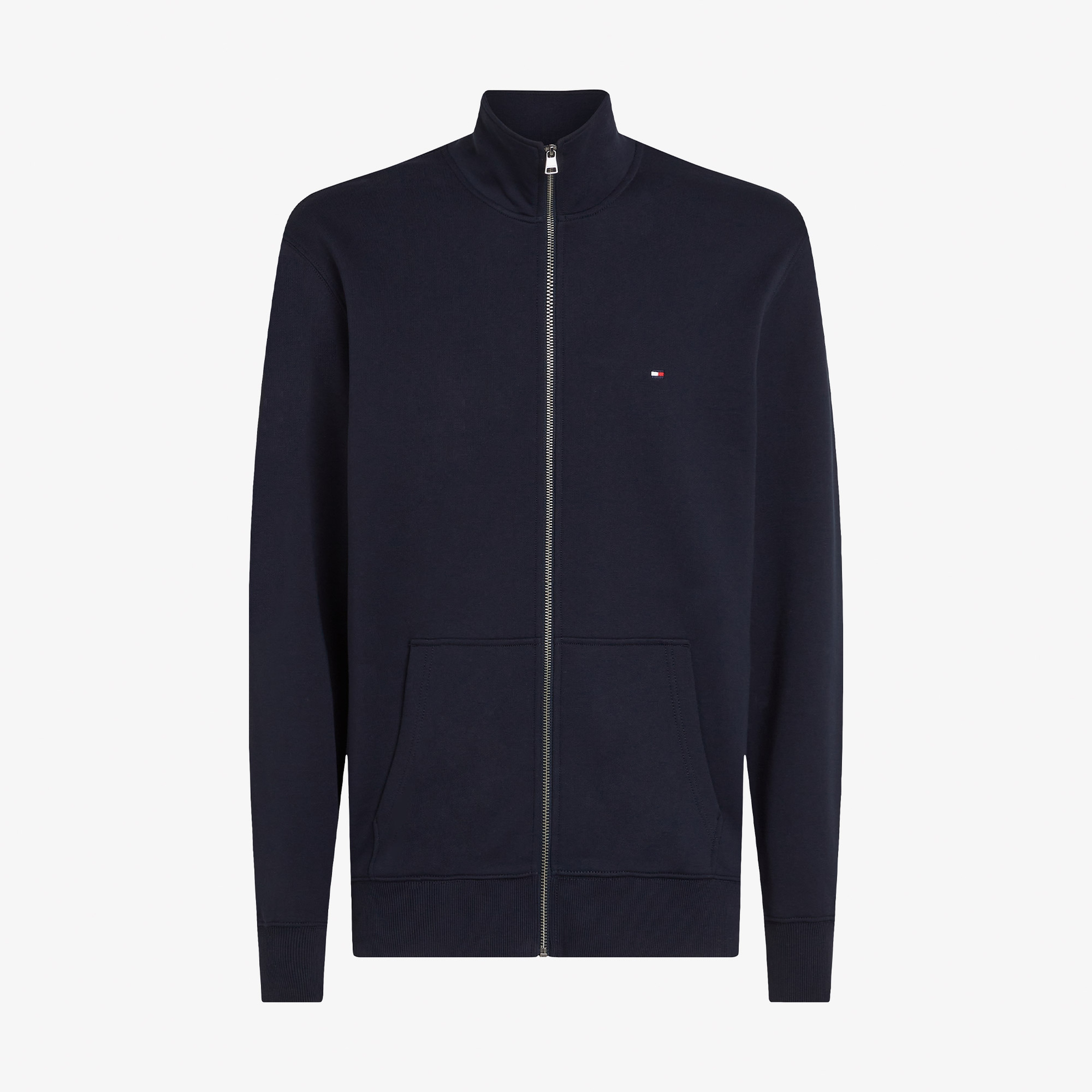 Tommy Hilfiger Essential Terry Stand Collar Erkek Fermuarlı Lacivert Sweatshirt