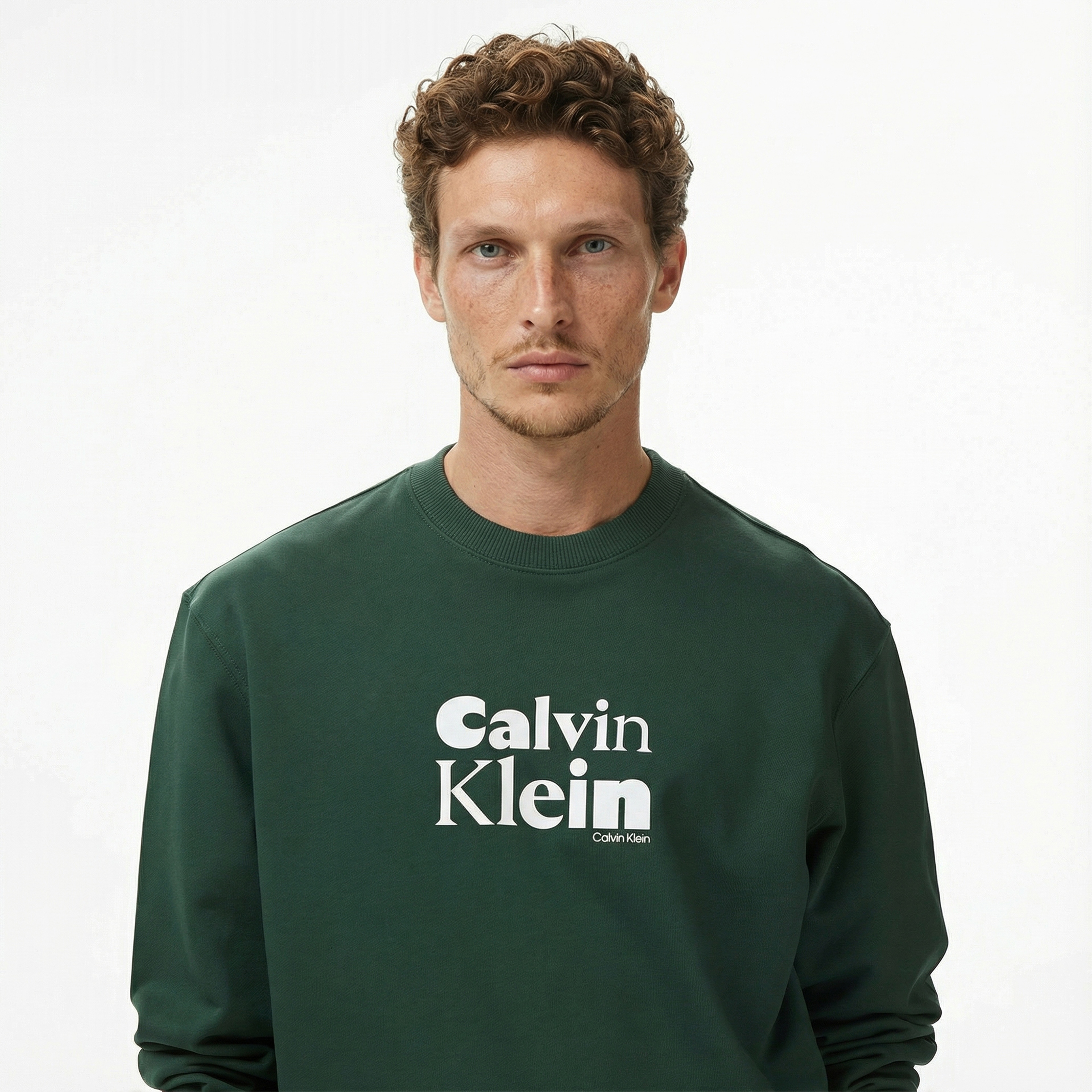 Calvin Klein Terry Calvin Bold Graphic Erkek Yeşil Sweatshirt