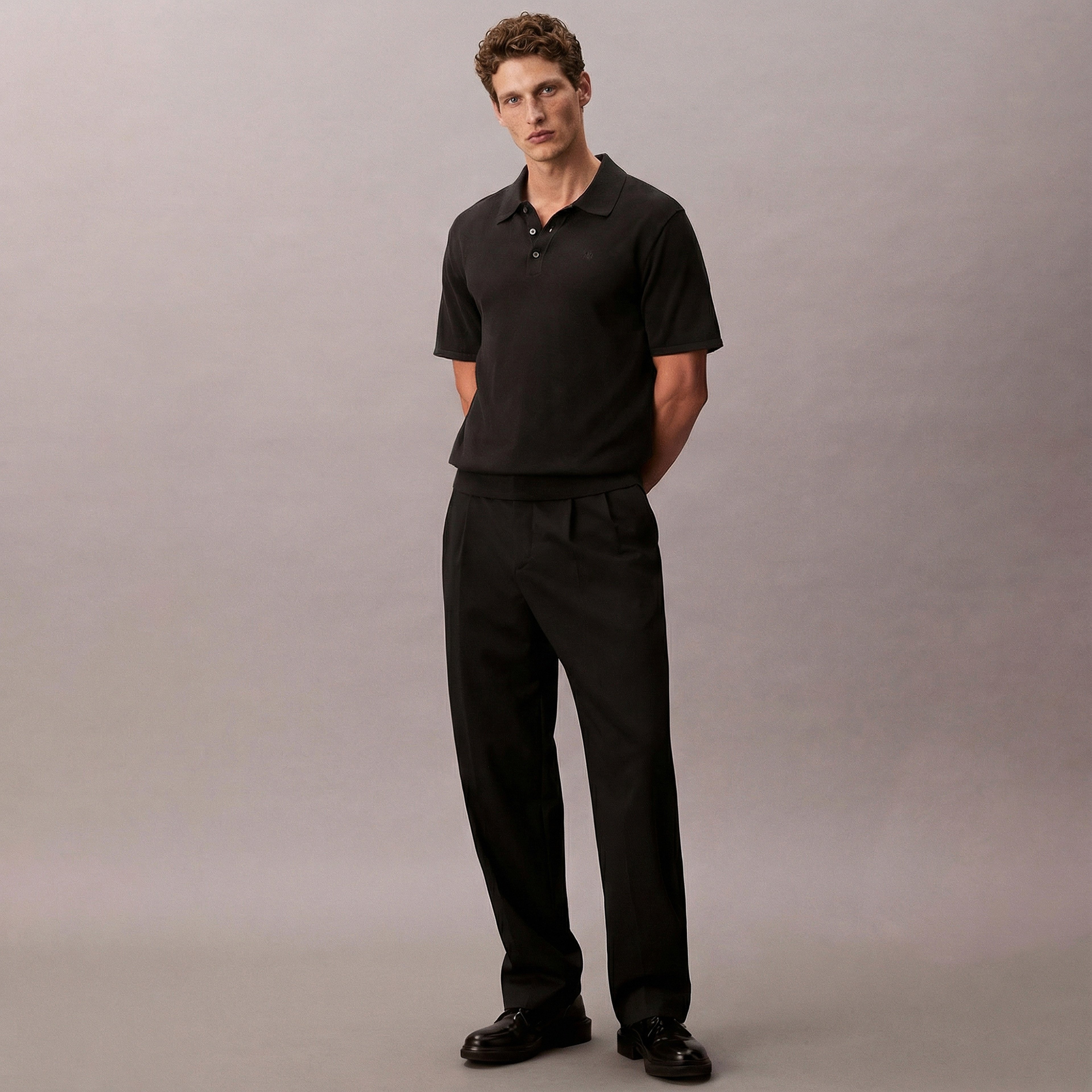 Calvin Klein Supima Polo Erkek Siyah Triko