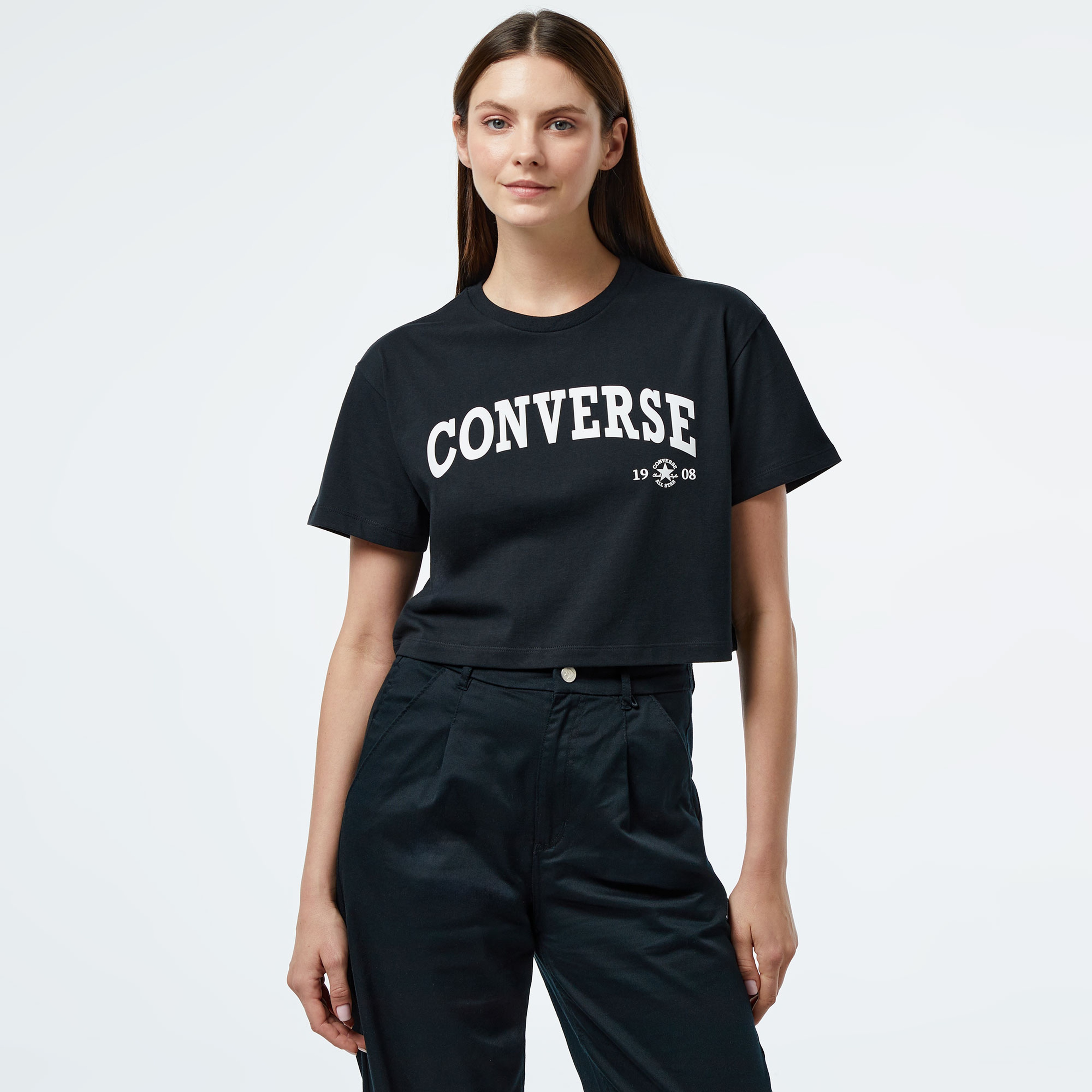 Converse  Collegiate Gold Kadın Siyah T-Shirt