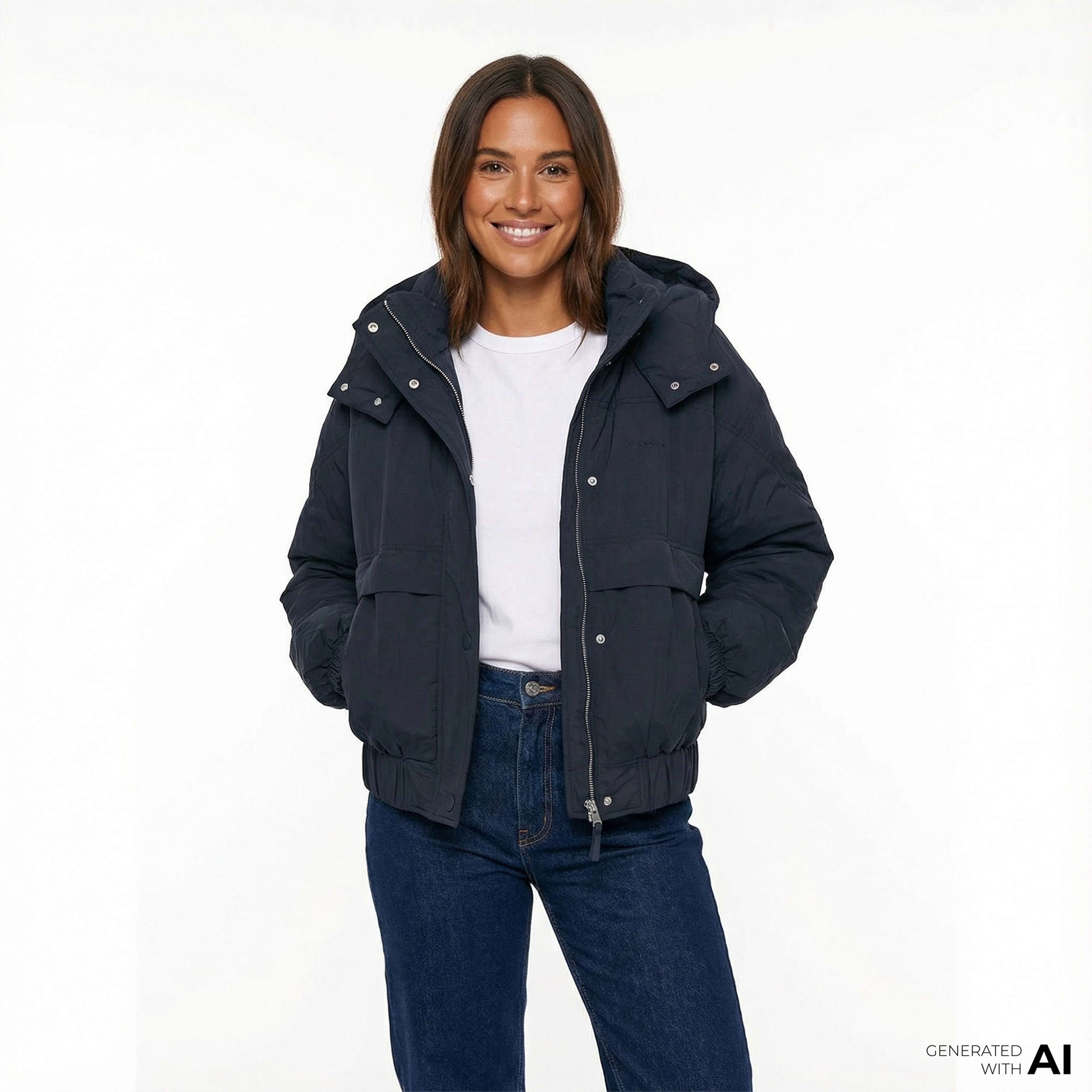 Converse Kadın Kapüşonlu Siyah Ceket