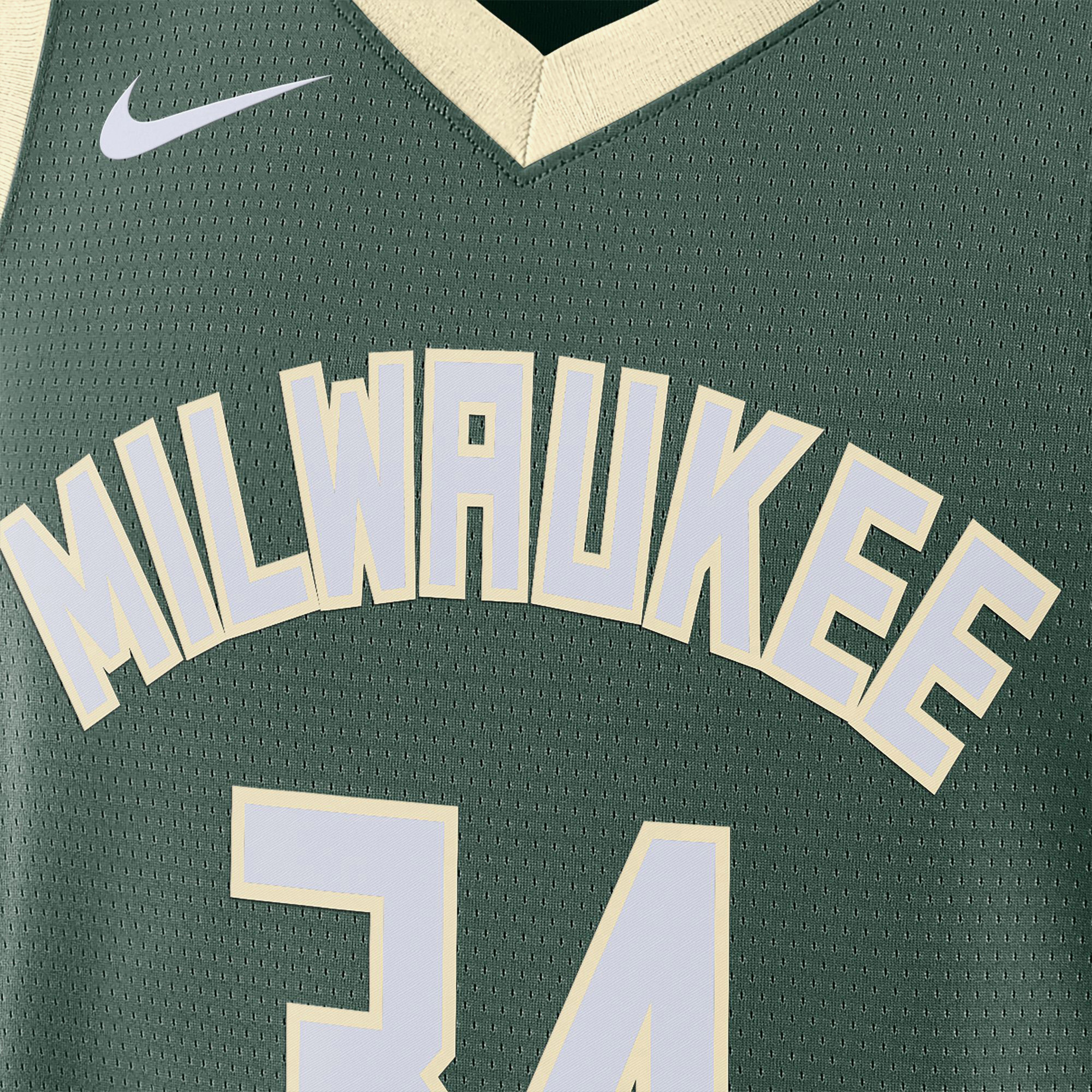 Nike Milwaukee Bucks Icon Erkek Yeşil Basketbol Forması