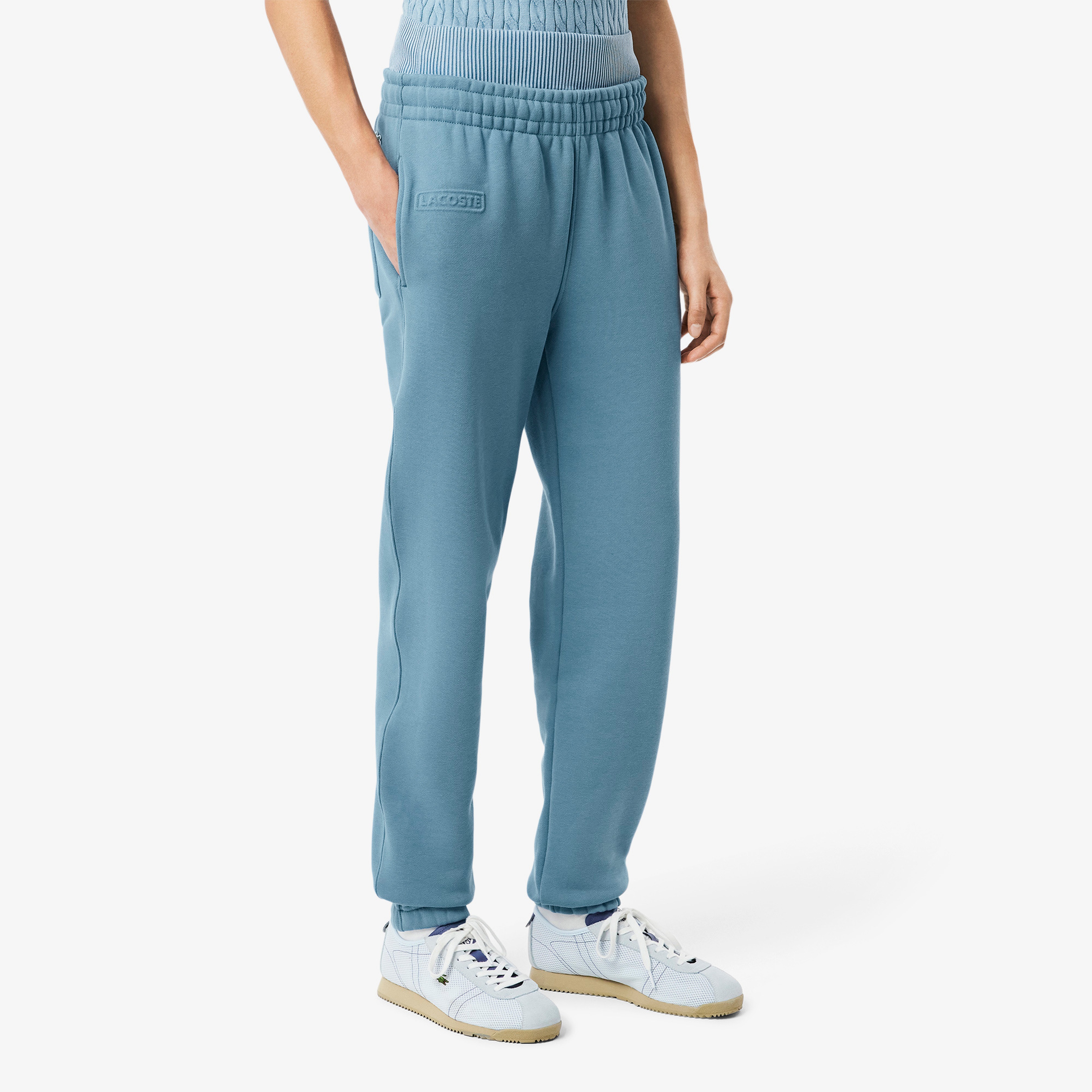 Kadın Straight Fit Organik Pamuk Mavi Eşofman Altı