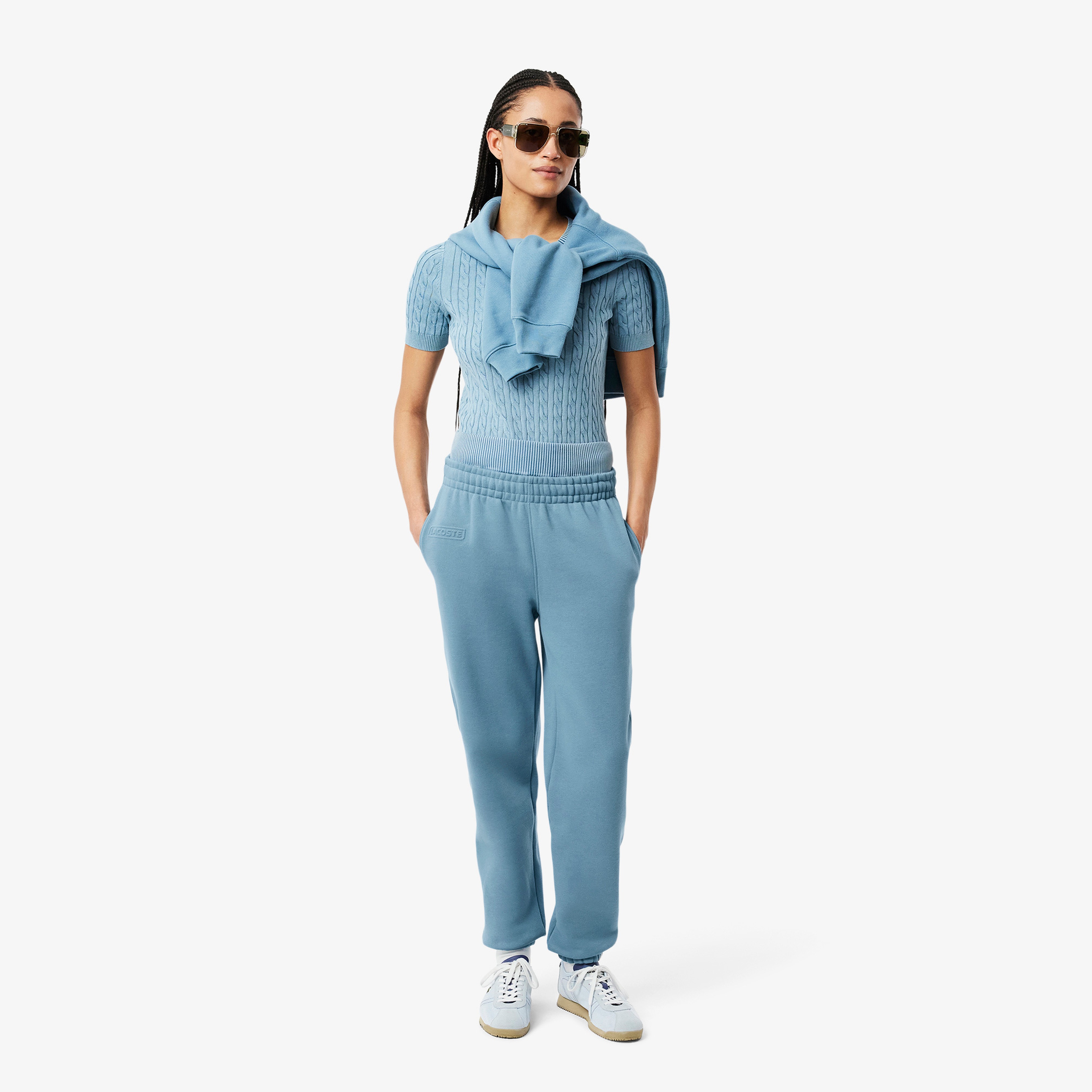 Kadın Straight Fit Organik Pamuk Mavi Eşofman Altı