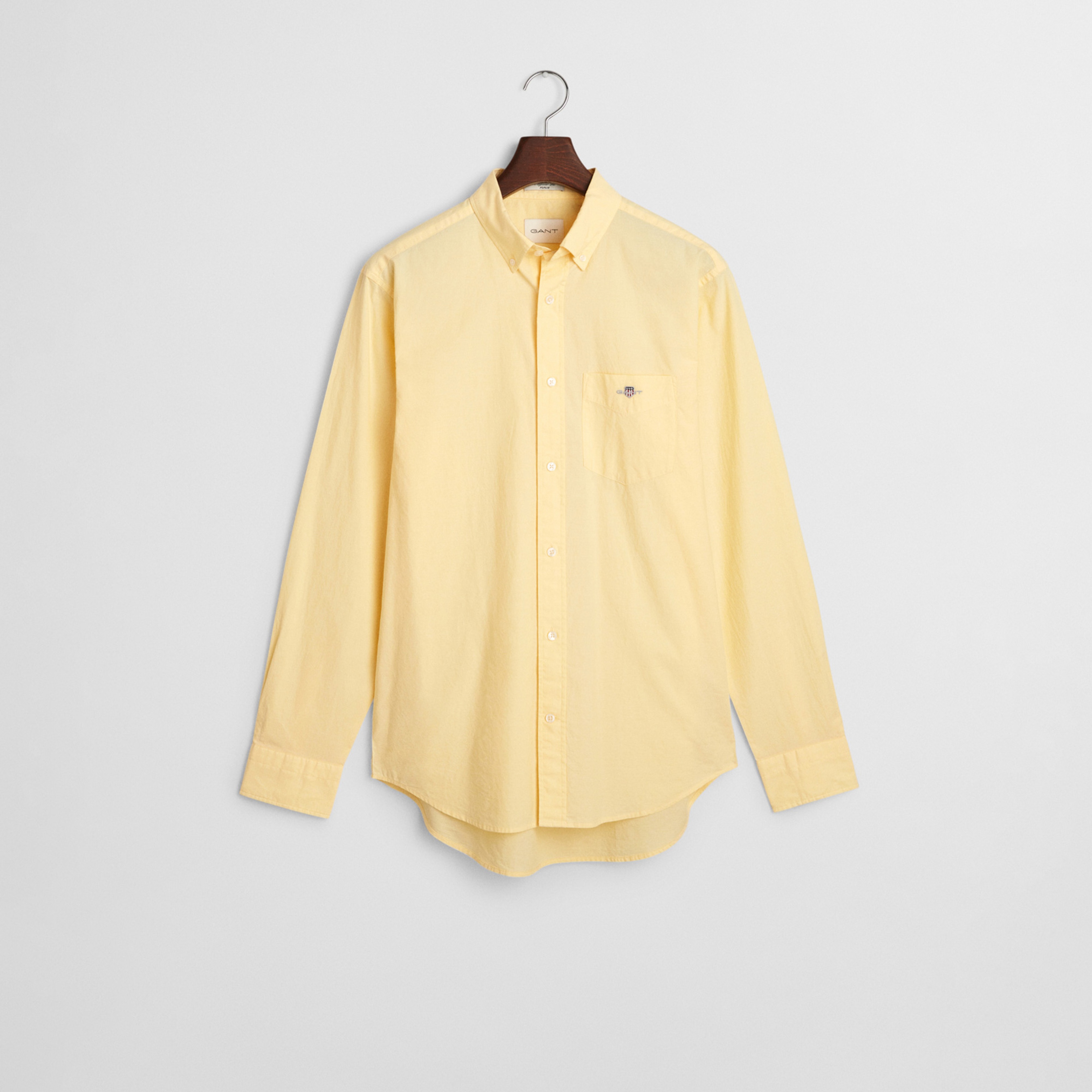 GANT Erkek Sarı Regular Fit Düğmeli Yaka Poplin Gömlek
