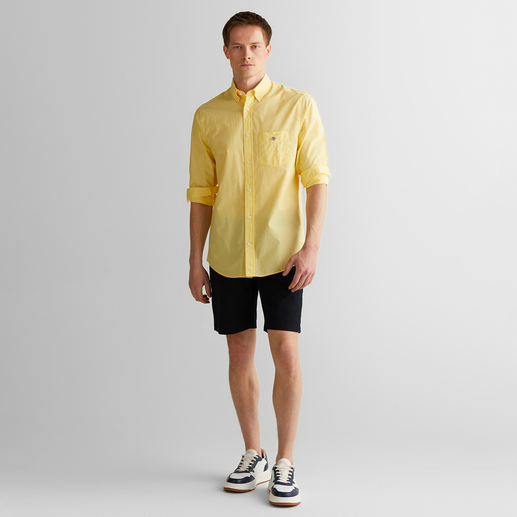 GANT Erkek Sarı Regular Fit Düğmeli Yaka Poplin Gömlek