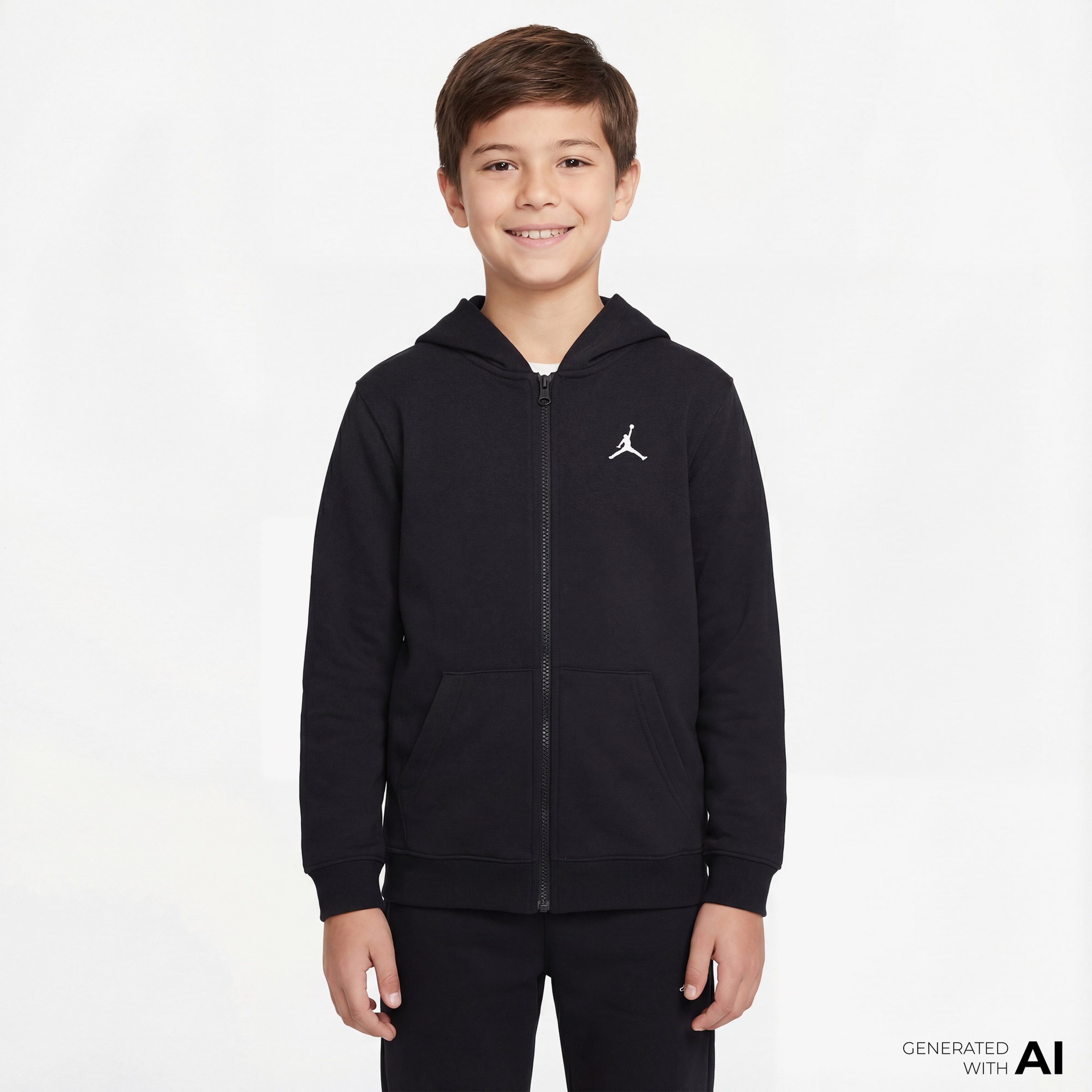 Jordan Dri-Fit Brooklyn Flight Çocuk Siyah Sweatshirt