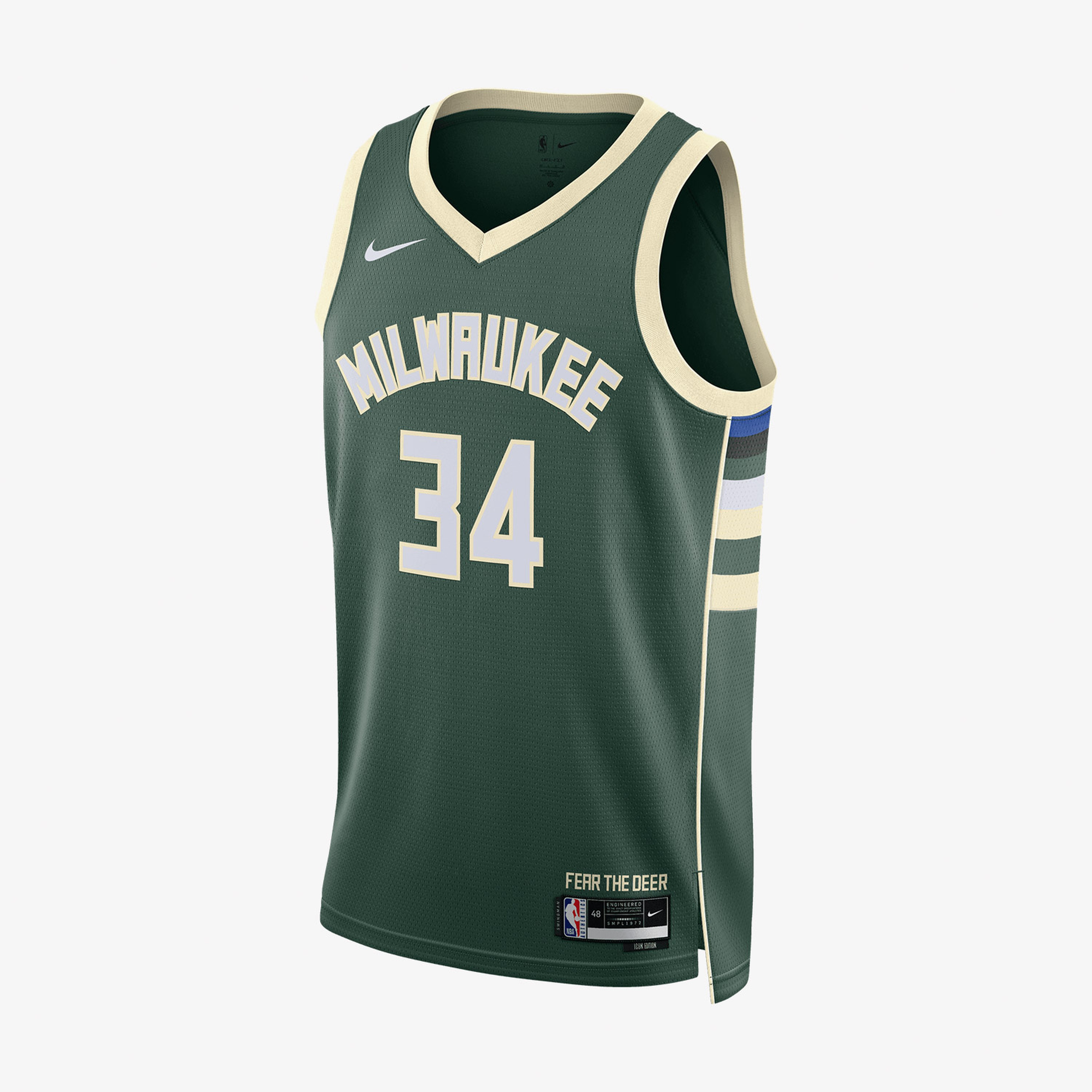 Nike Milwaukee Bucks Icon Erkek Yeşil Basketbol Forması