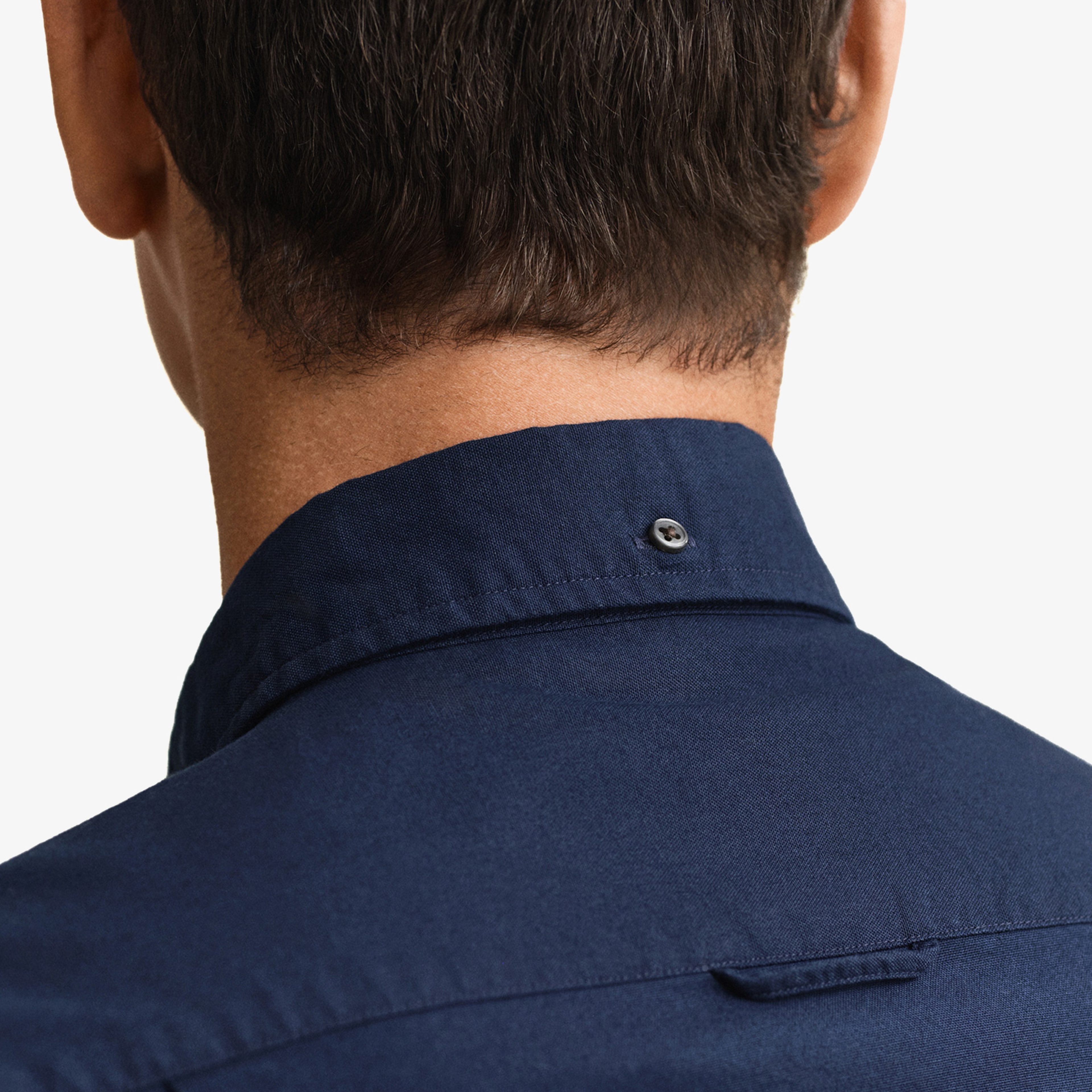GANT Erkek Lacivert Slim Fit Çizgili Logolu Gömlek