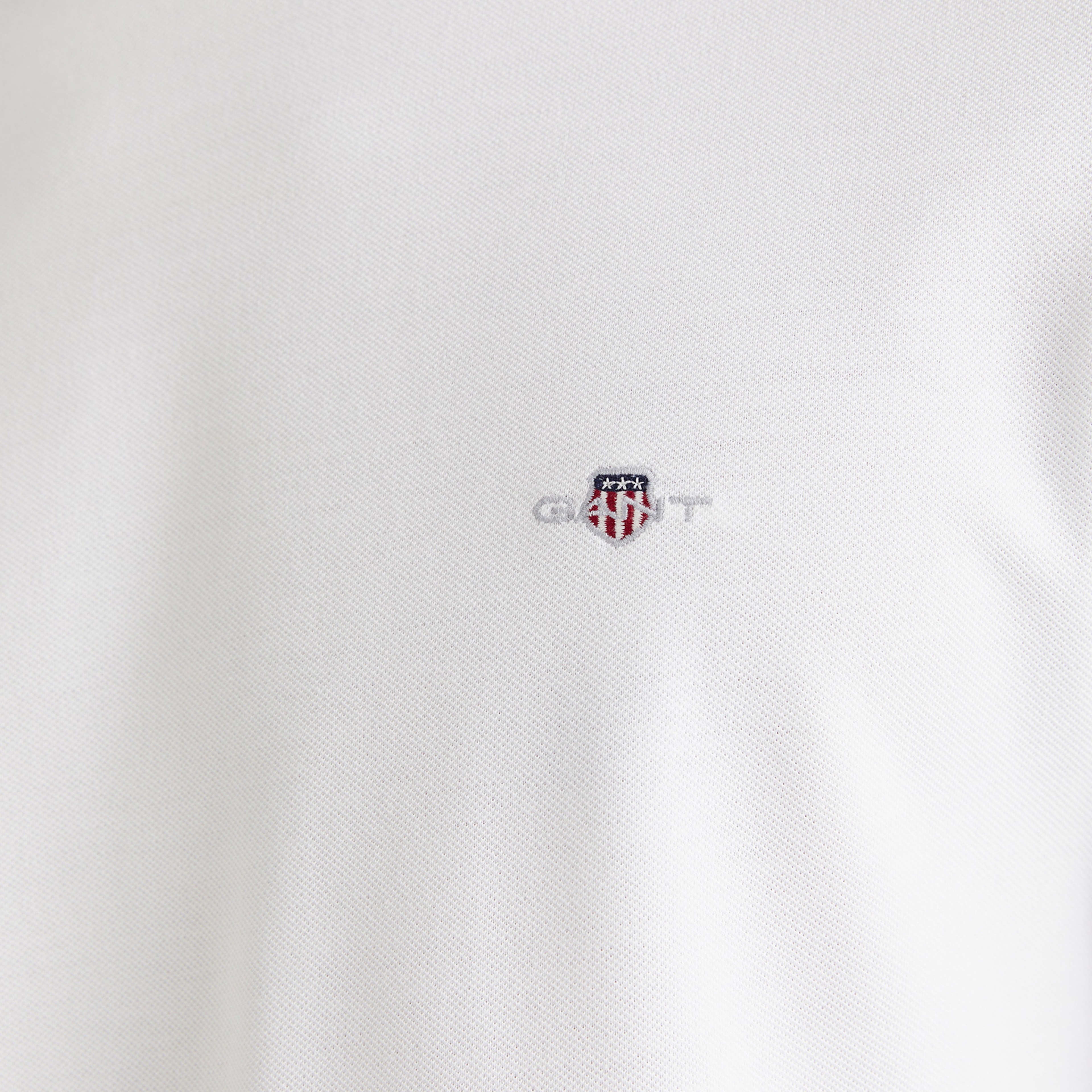 Gant Erkek Beyaz Slim Fit Bisiklet Yaka Uzun Kollu T-Shirt