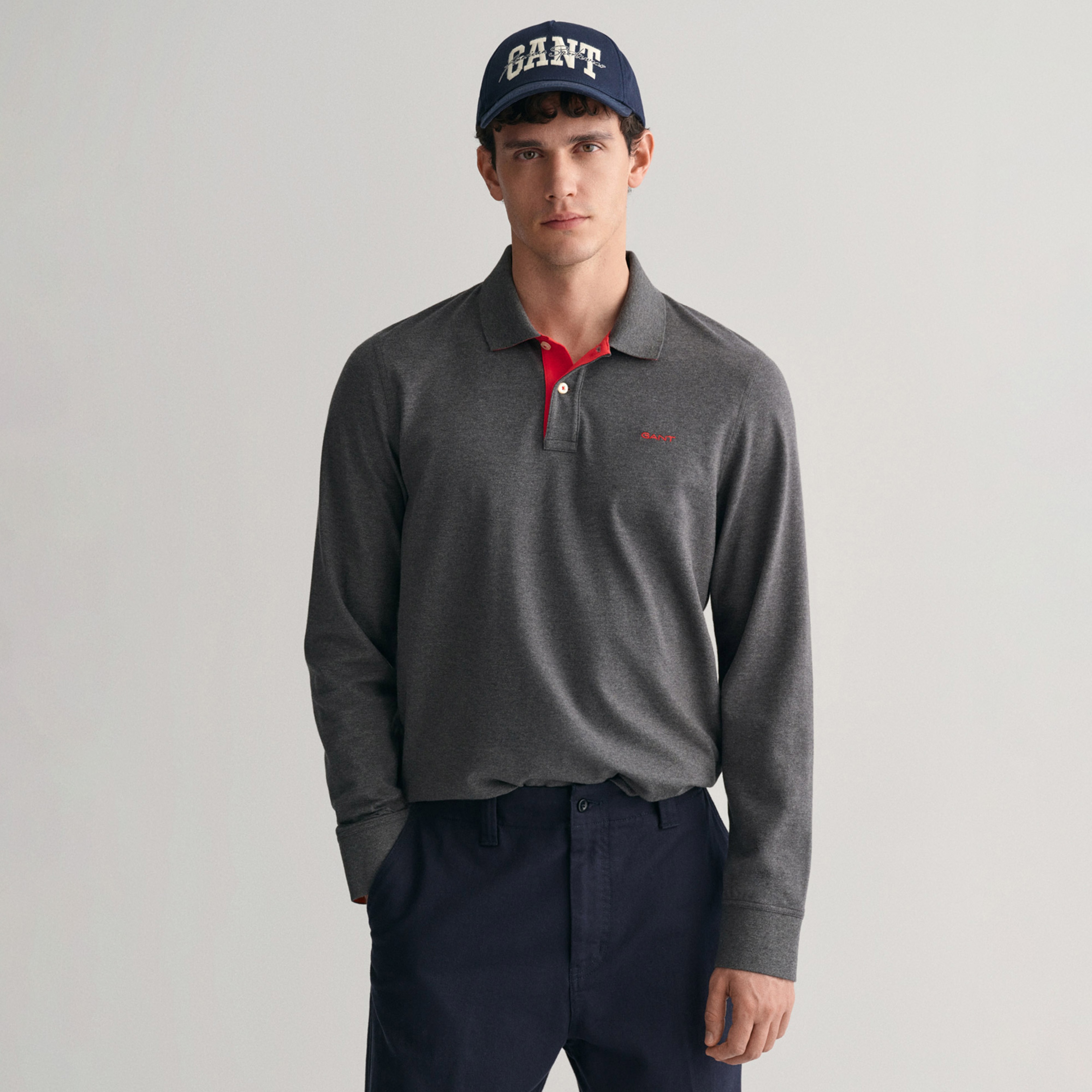 Gant Erkek Gri Regular Fit Polo