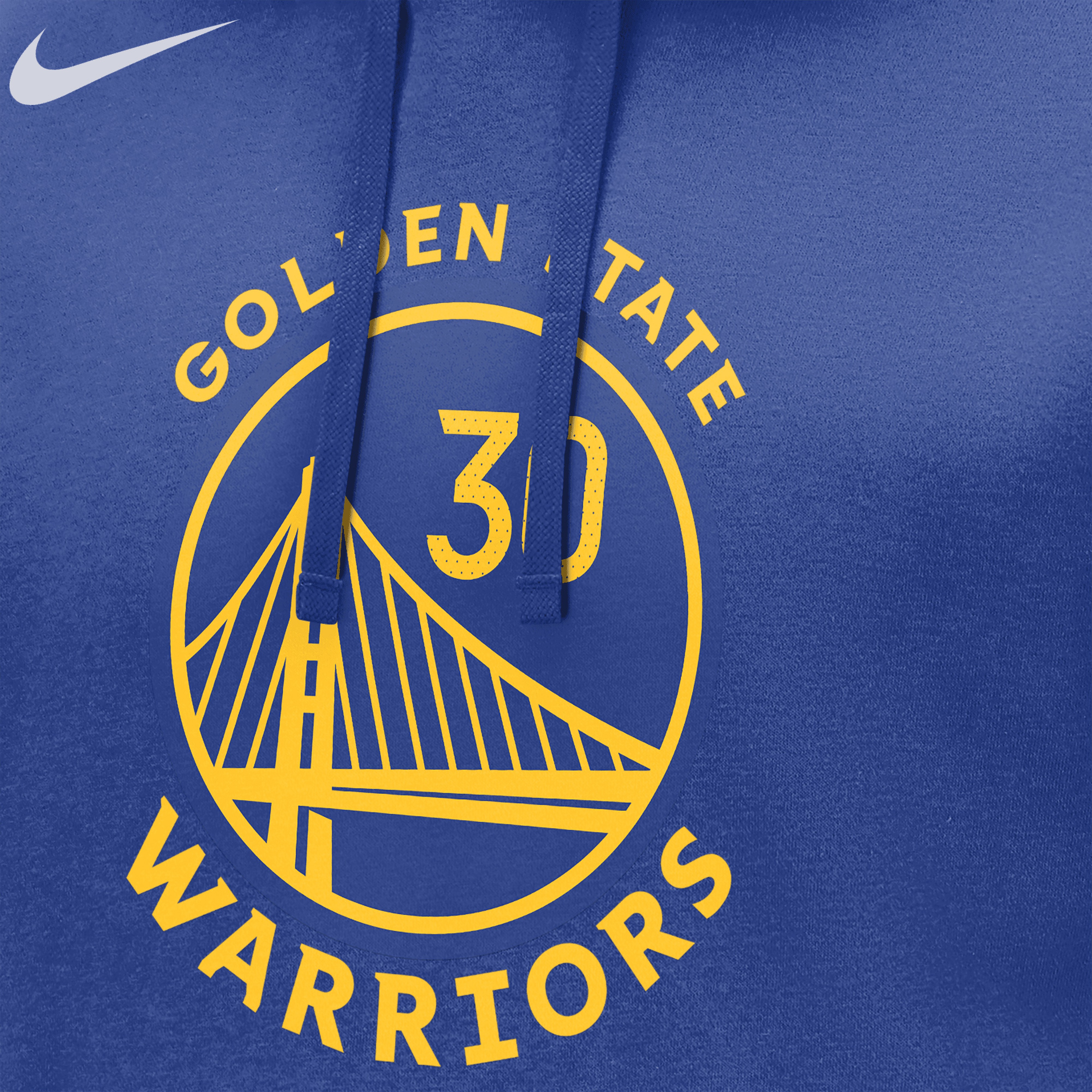 Nike Golden State Warriors Club Erkek Mavi Hoodie