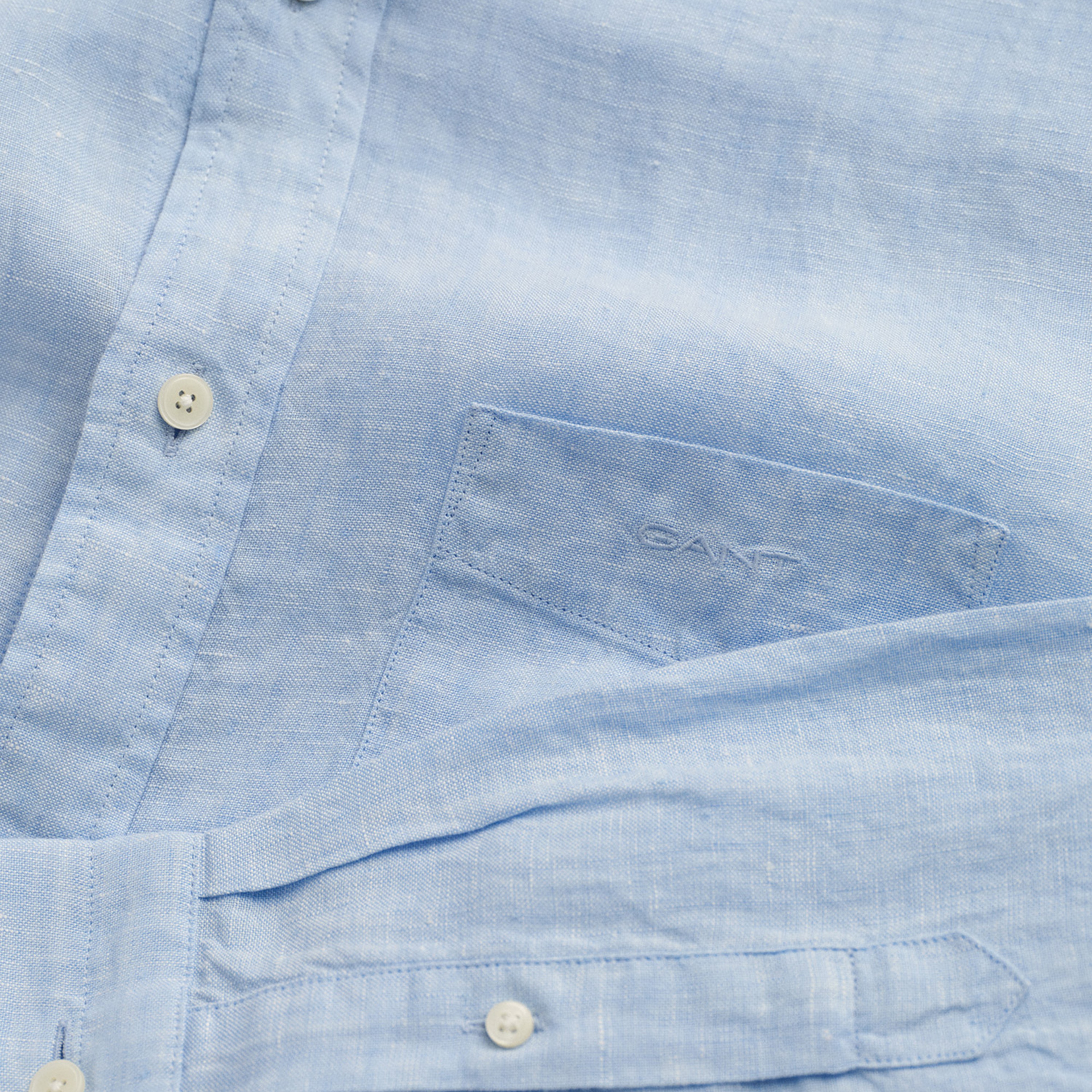 GANT Erkek Mavi Regular Fit Keten Gömlek