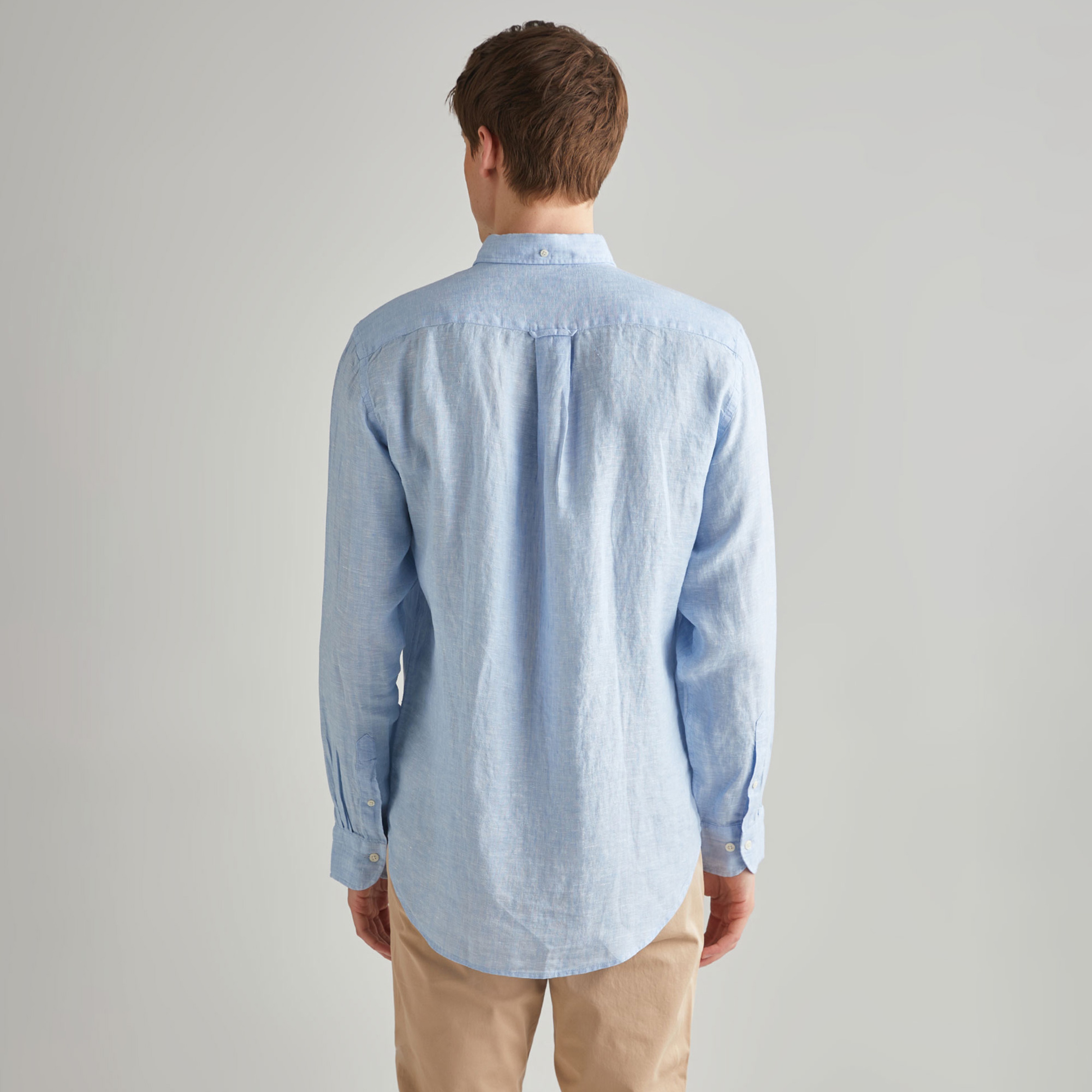 GANT Erkek Mavi Regular Fit Keten Gömlek