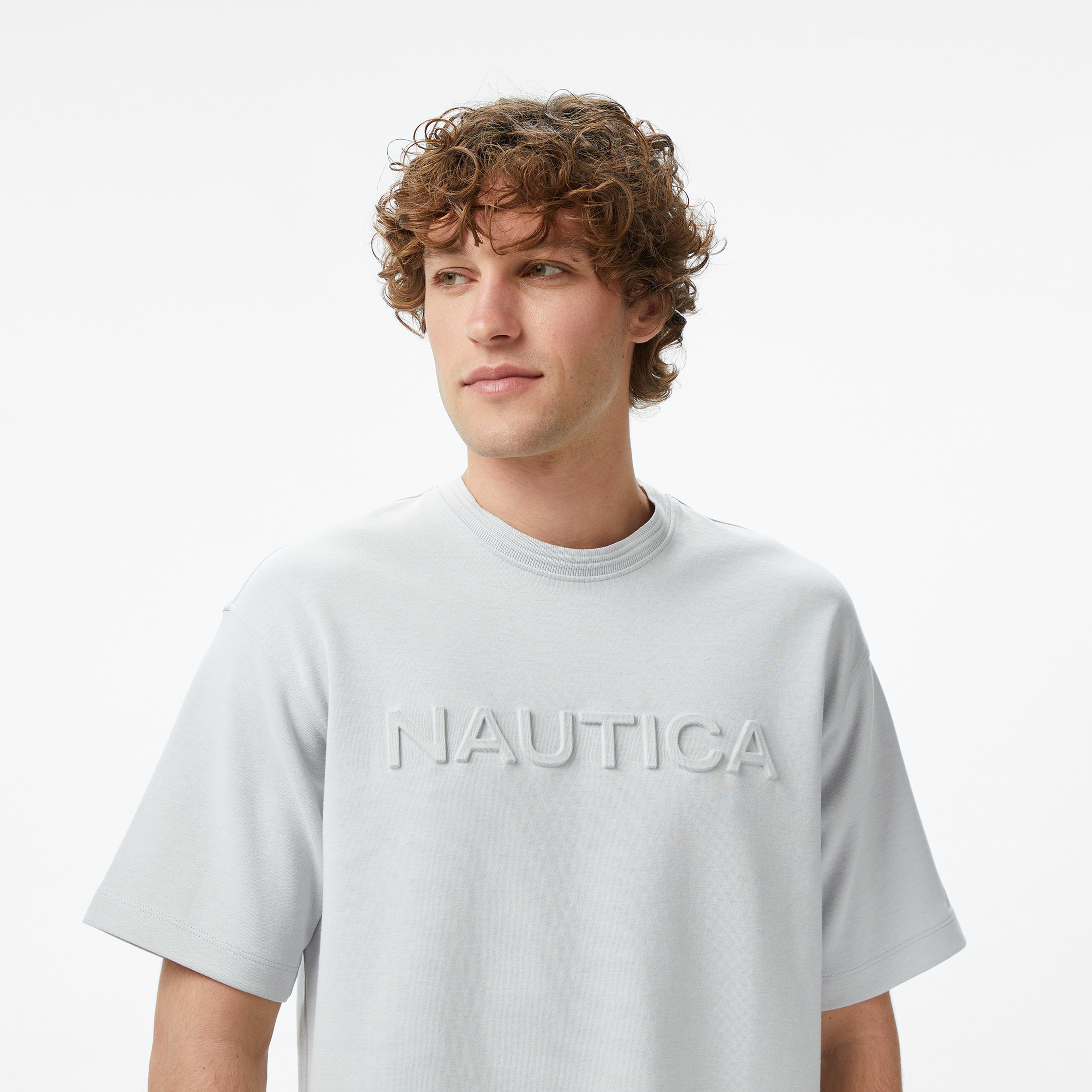 Nautica Erkek Mavi Regular Fit Baskılı T-Shirt