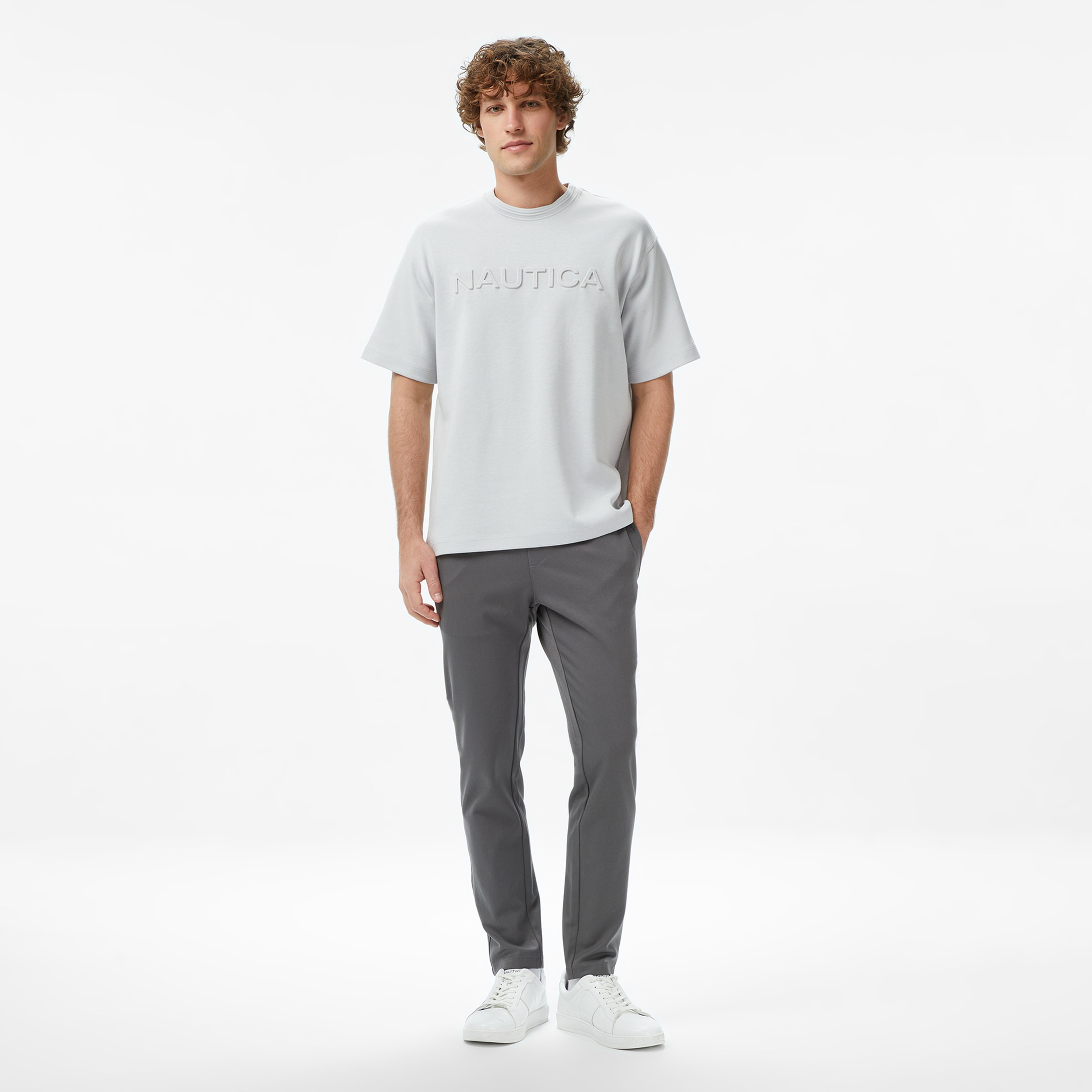 Nautica Erkek Mavi Regular Fit Baskılı T-Shirt