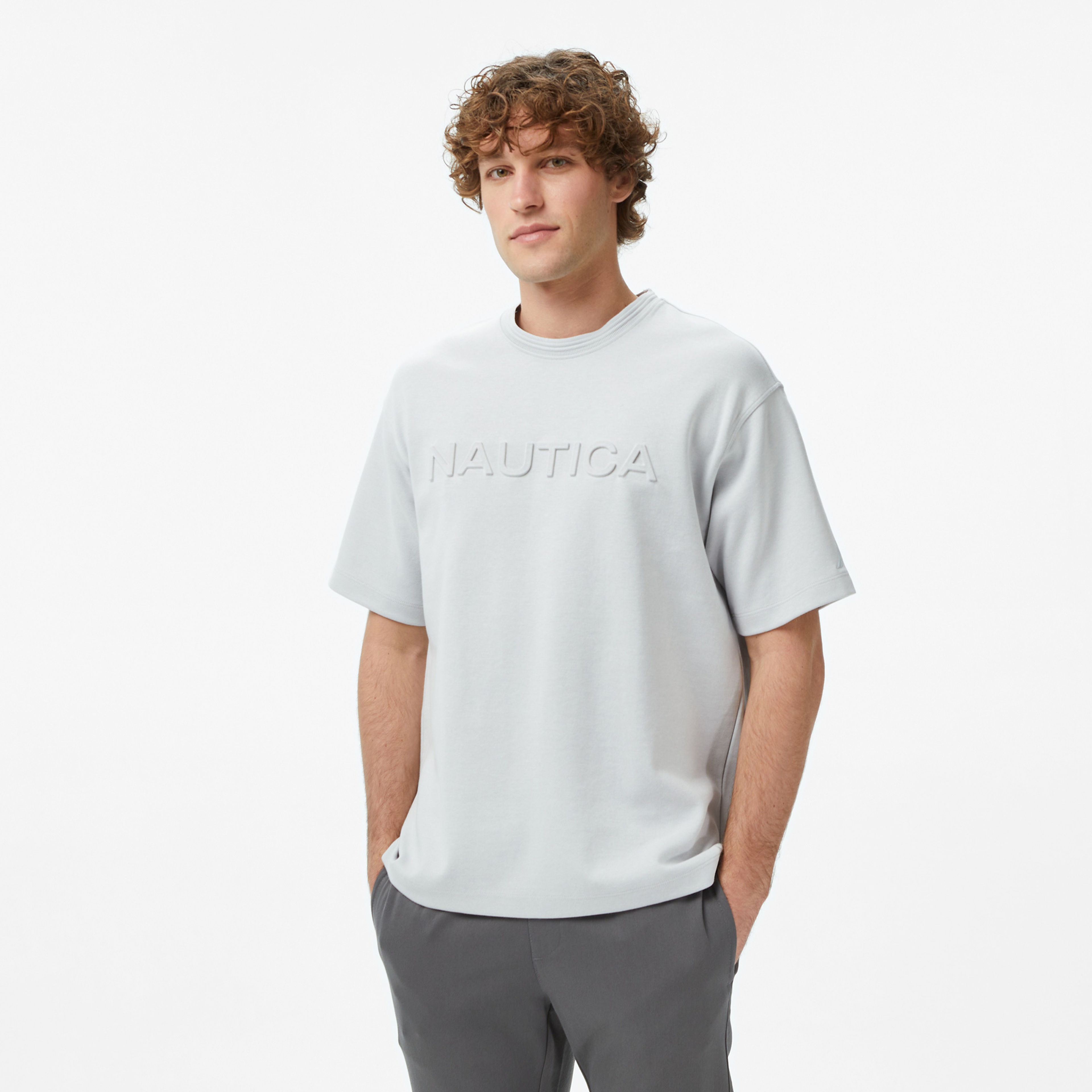 Nautica Erkek Mavi Regular Fit Baskılı T-Shirt