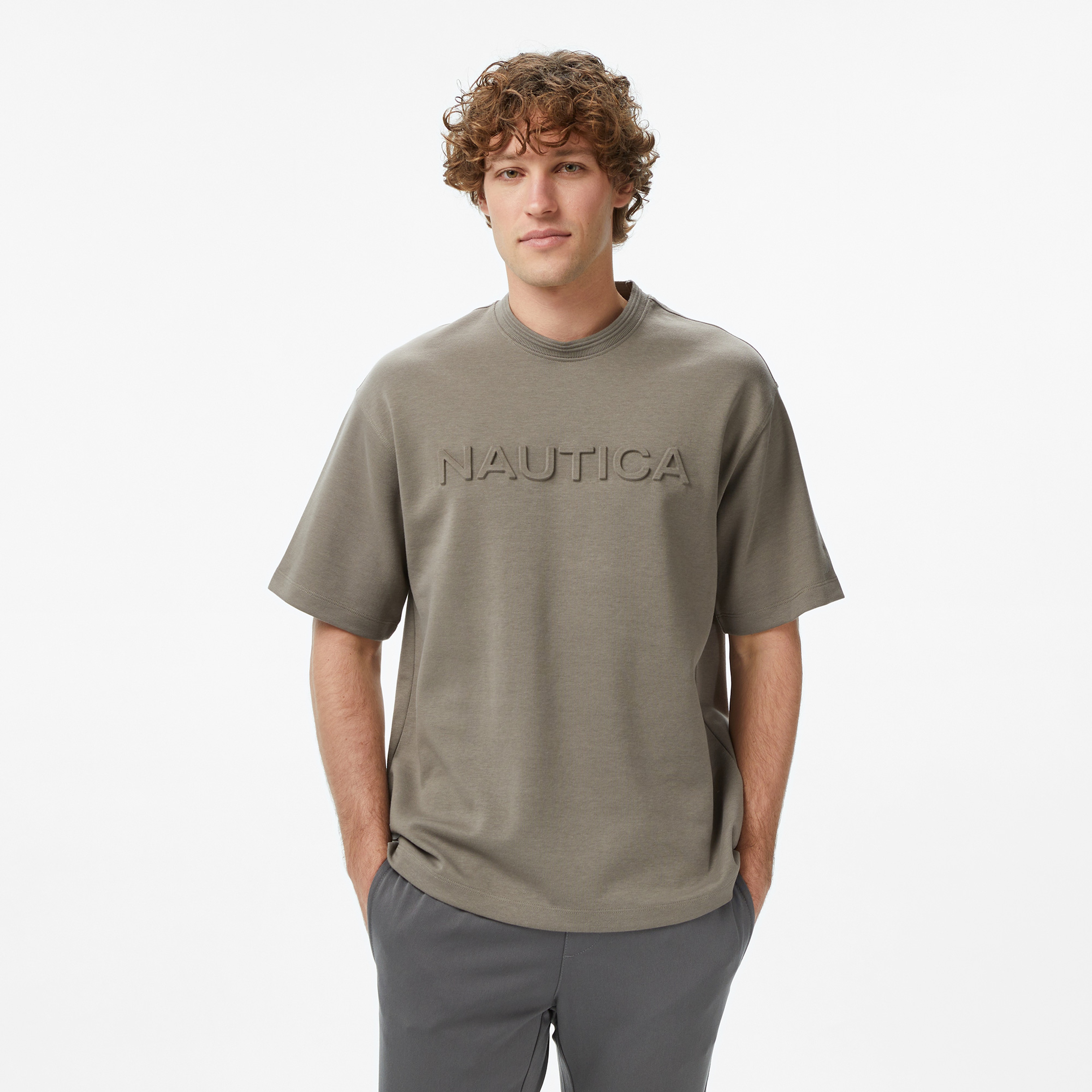 Nautica Erkek Kahverengi Regular Fit Baskılı T-Shirt