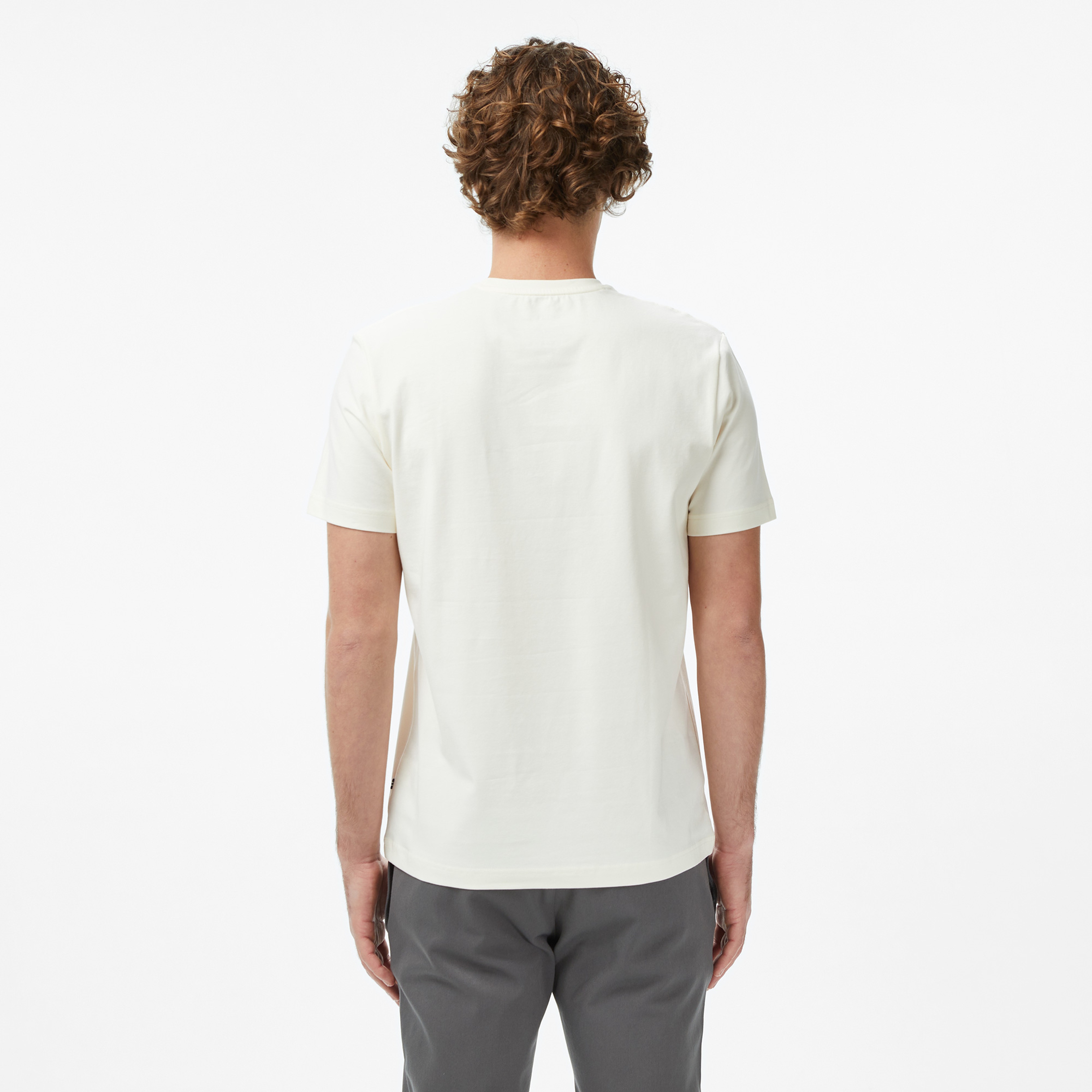 Nautica Erkek Krem Regular Fit Baskılı T-Shirt