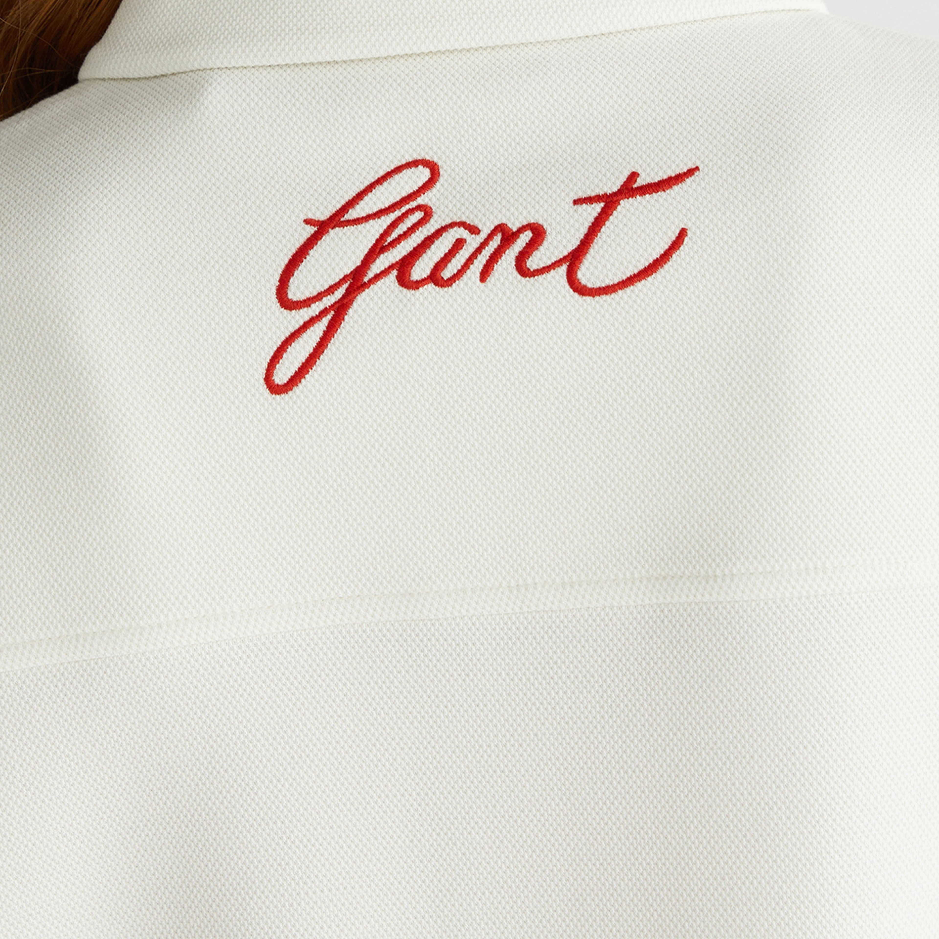 GANT Kadın Krem Yarım Fermuarlı Logolu Elbise