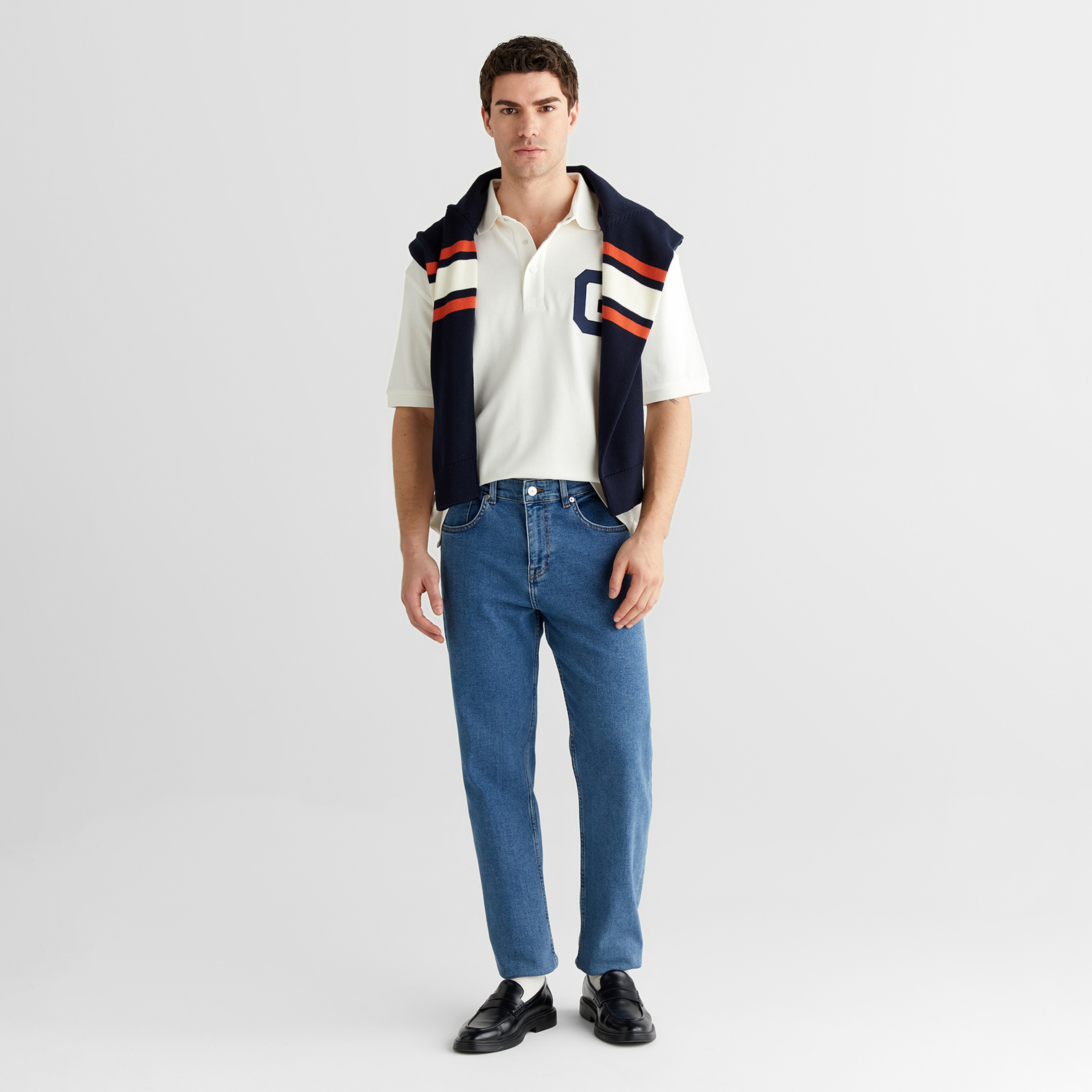 GANT Erkek Krem Regular Fit Logolu Polo